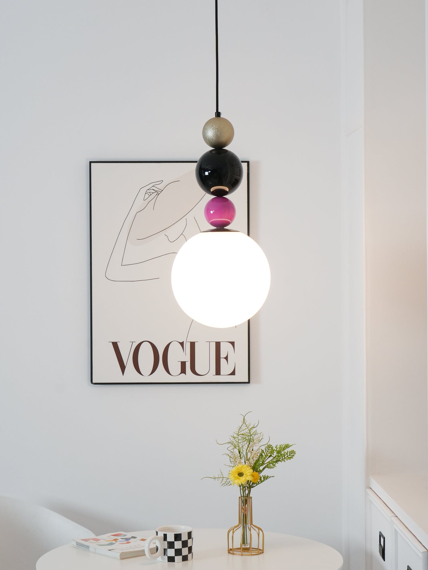 Eshaisra Nordic Art Round Balls Stacking Glass Pendant Lamp