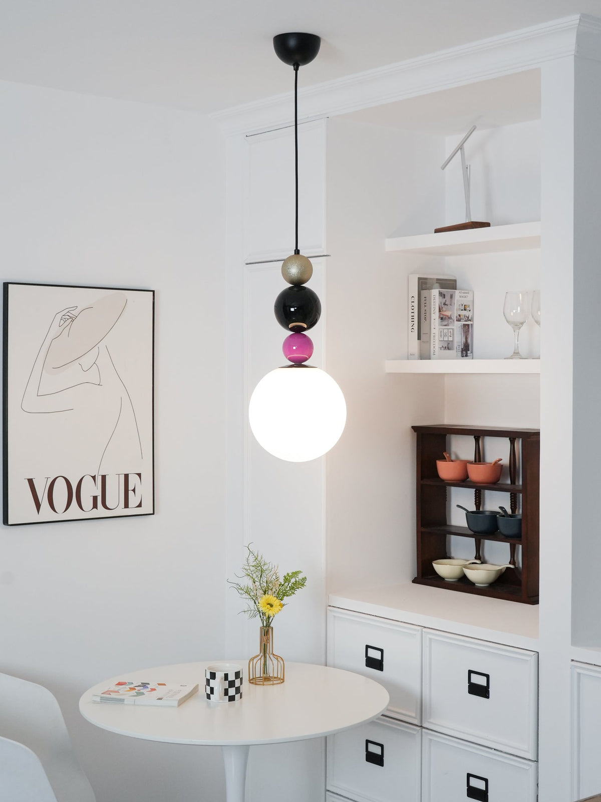 Eshaisra Nordic Art Round Balls Stacking Glass Pendant Lamp