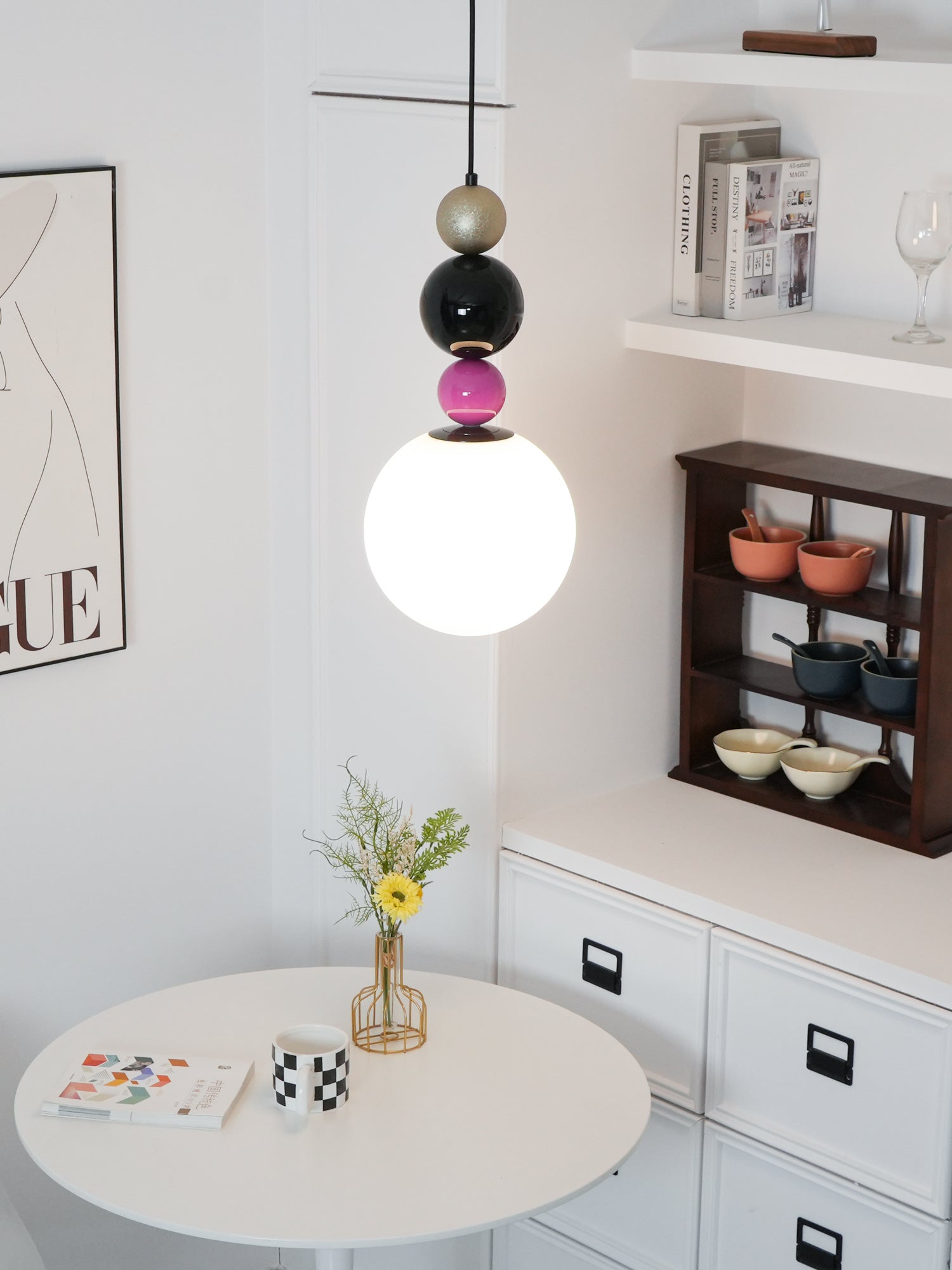 Eshaisra Nordic Art Round Balls Stacking Glass Pendant Lamp