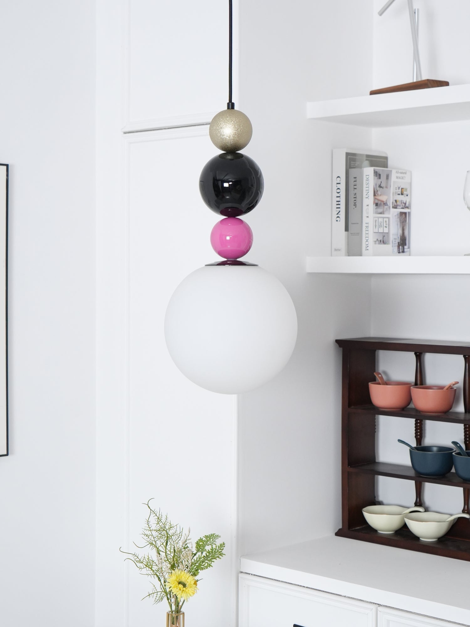 Eshaisra Nordic Art Round Balls Stacking Glass Pendant Lamp