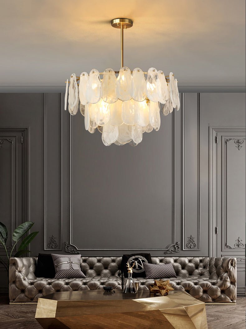 Zosolia Postmodern Luxury Round Cloud Glass Chandelier - Neutral Decor