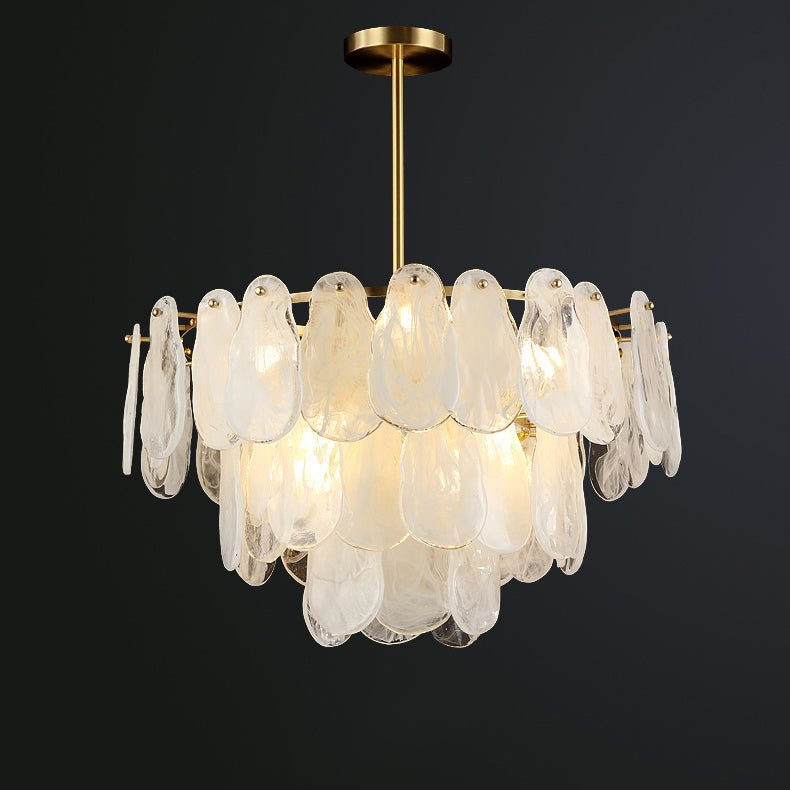 Zosolia Postmodern Luxury Round Cloud Glass Chandelier - Neutral Decor