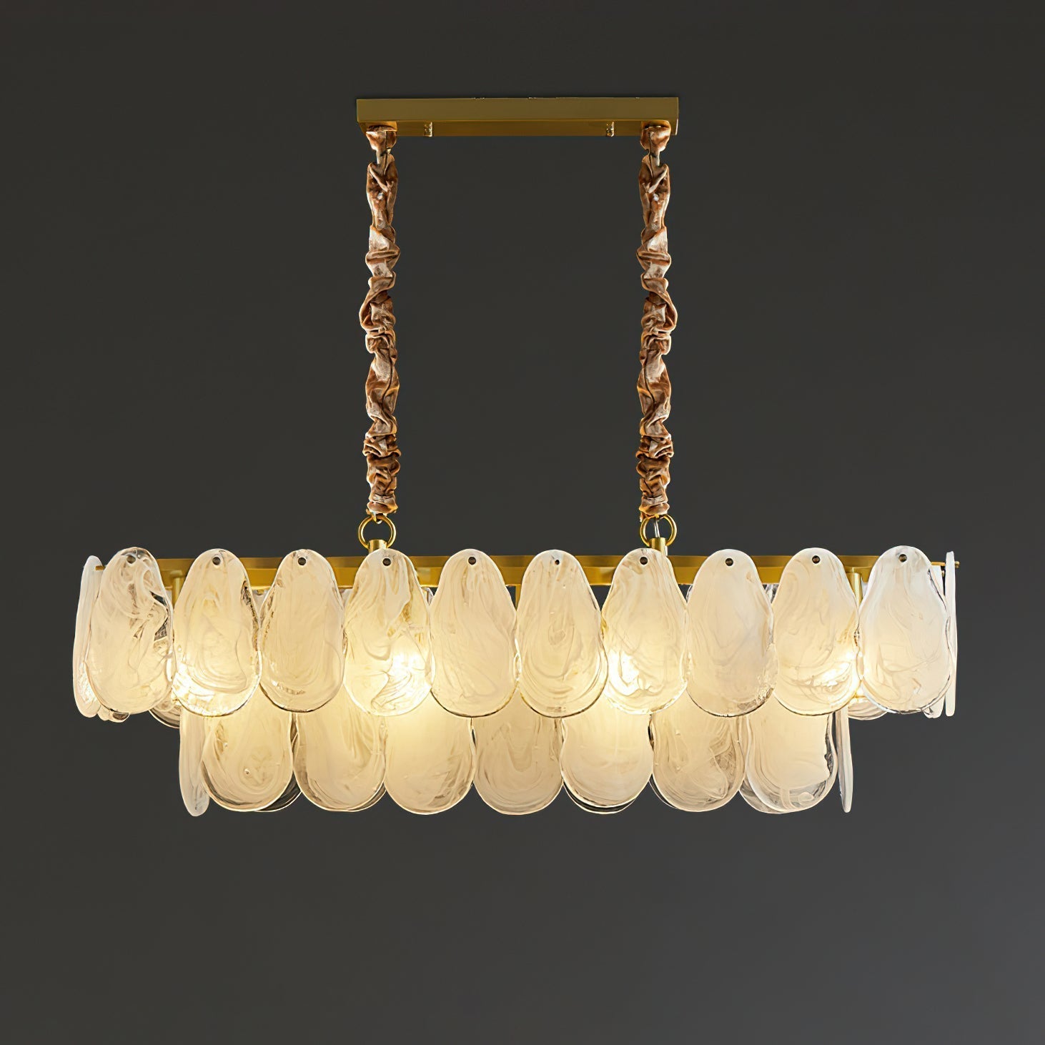 Zosolia Postmodern Luxury Round Cloud Glass Chandelier - Neutral Decor