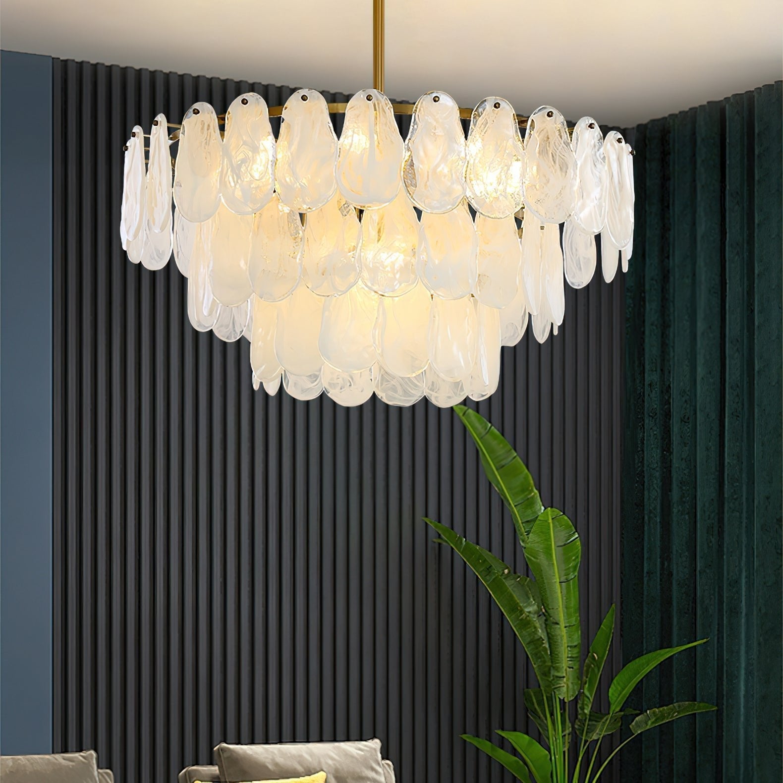Zosolia Postmodern Luxury Round Cloud Glass Chandelier - Neutral Decor
