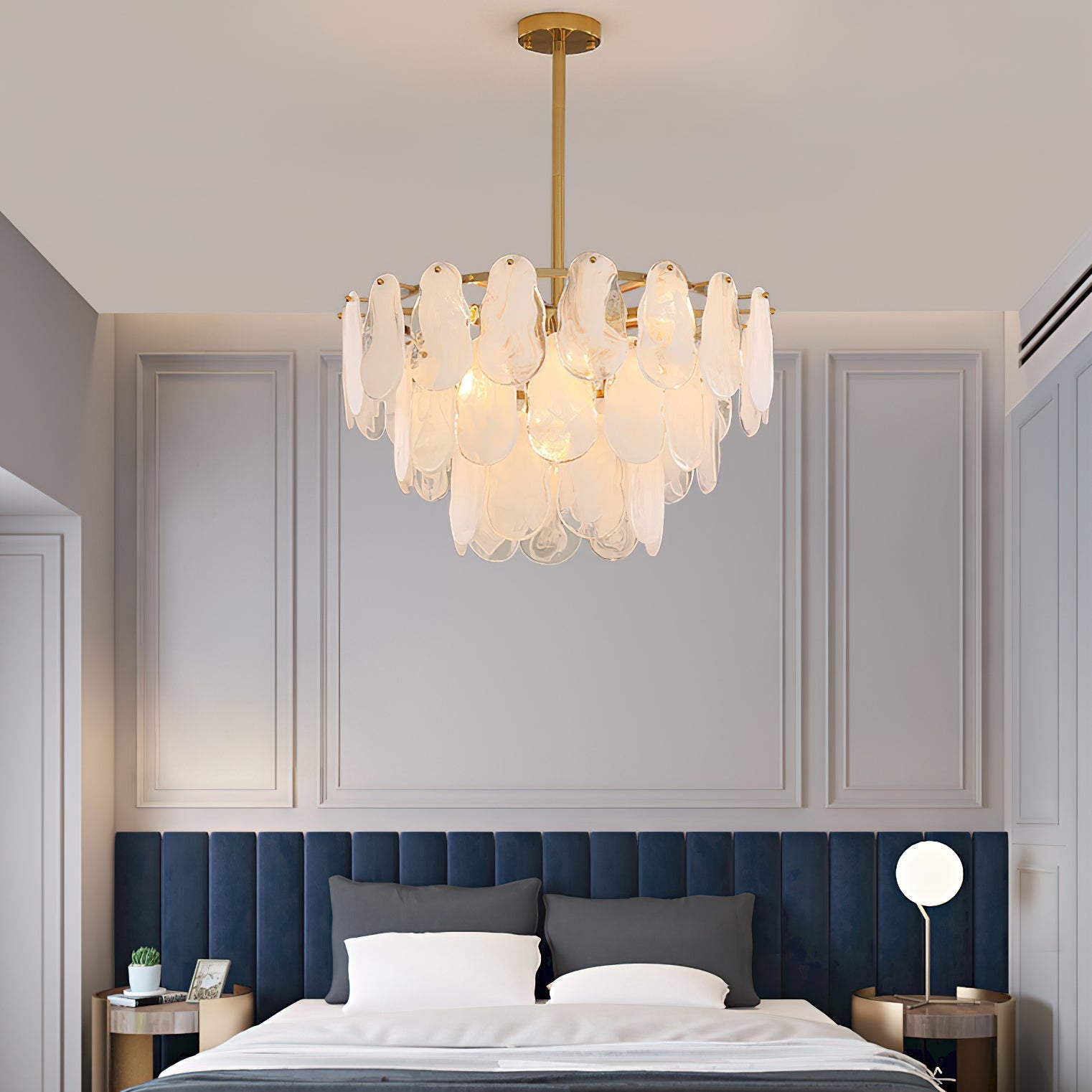 Zosolia Postmodern Luxury Round Cloud Glass Chandelier - Neutral Decor