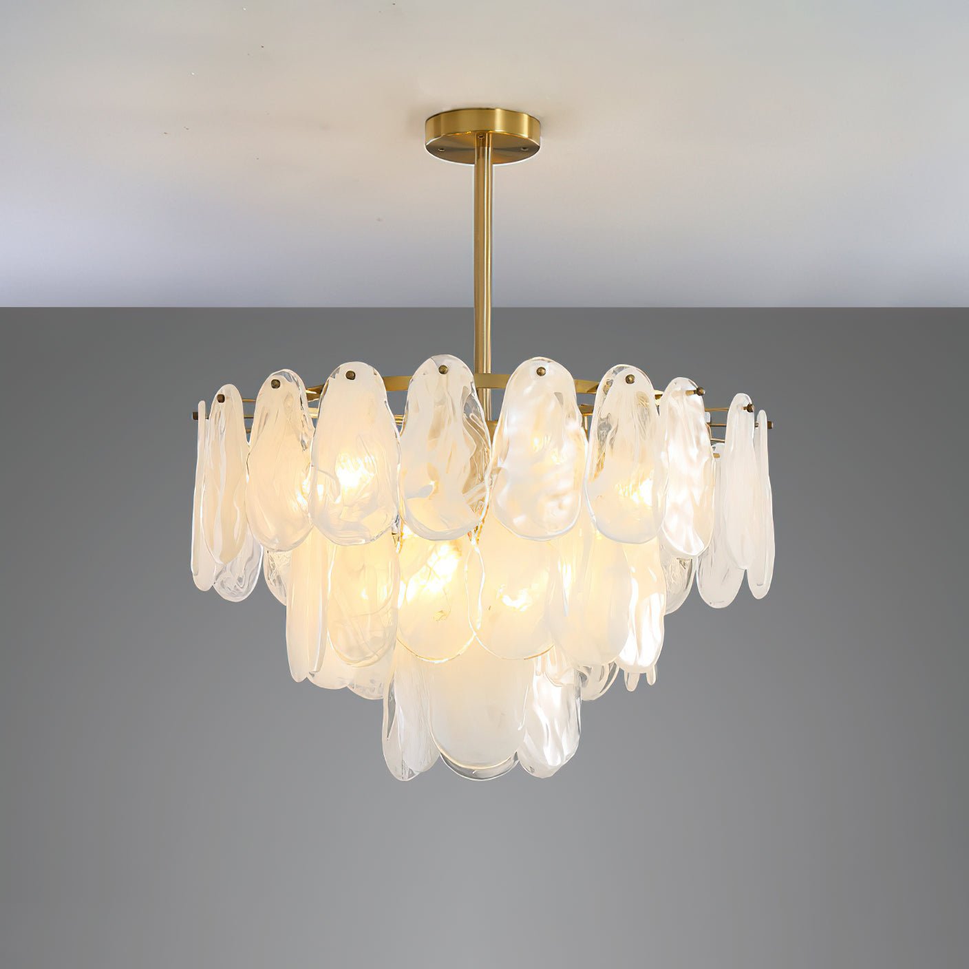 Zosolia Postmodern Luxury Round Cloud Glass Chandelier - Neutral Decor