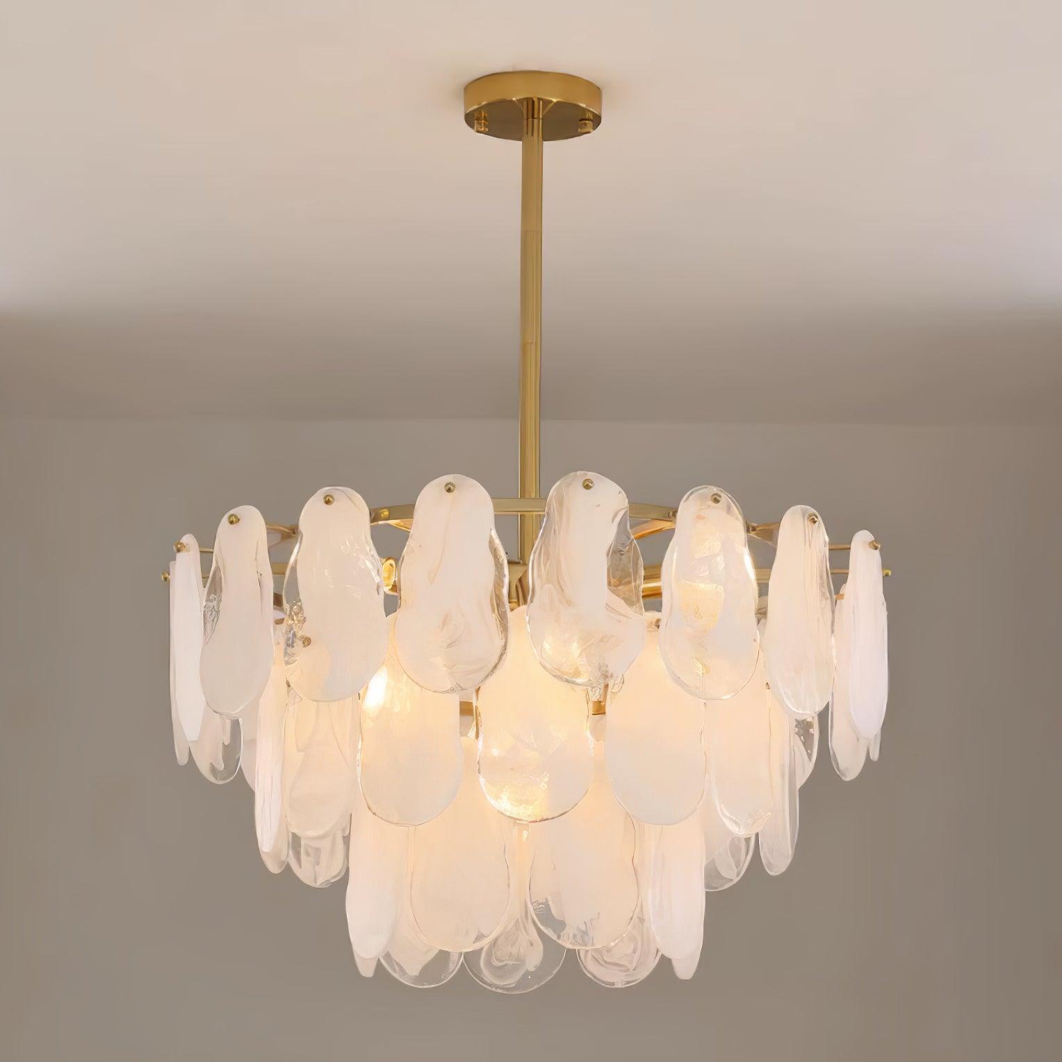 Zosolia Postmodern Luxury Round Cloud Glass Chandelier - Neutral Decor
