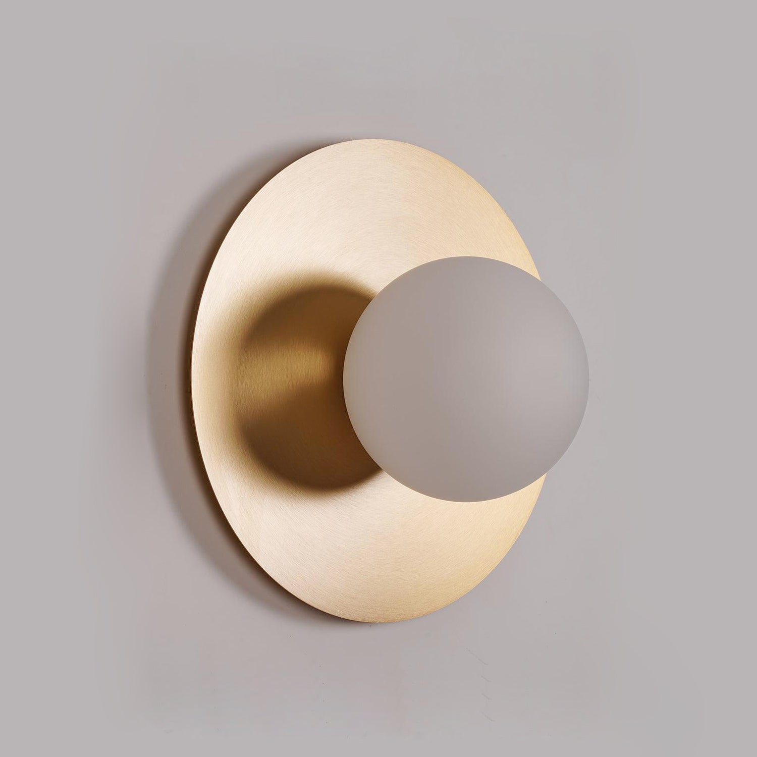Elem Modern Minimalist Round Art Brass Glass Wall Lamp