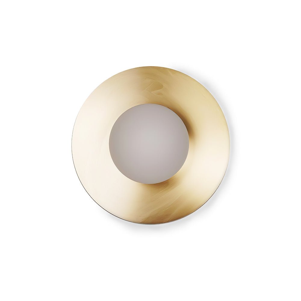 Elem Modern Minimalist Round Art Brass Glass Wall Lamp