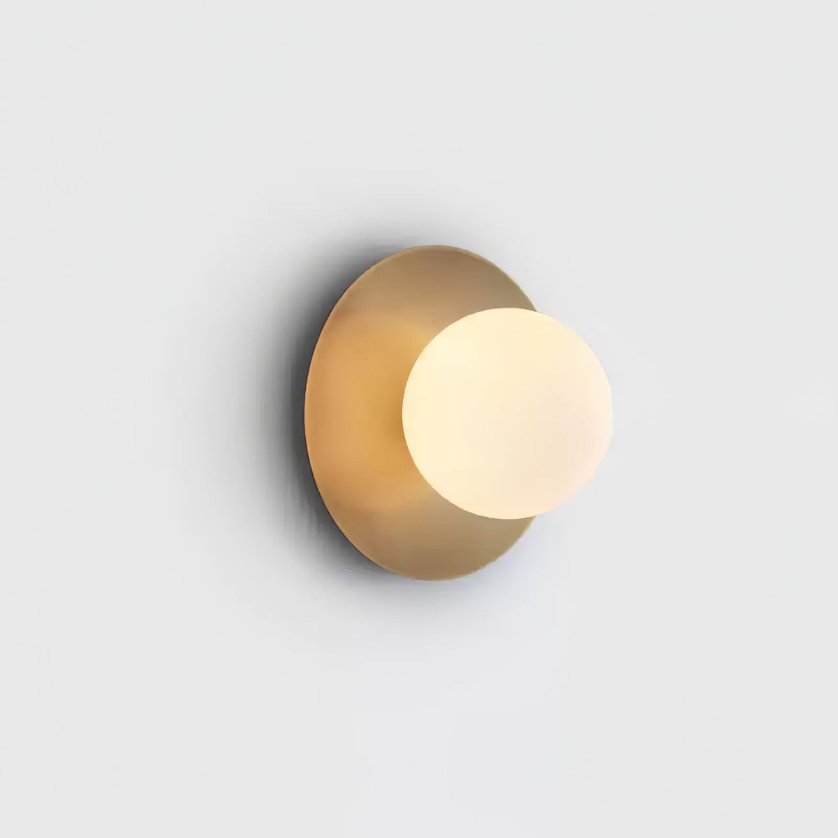 Elem Modern Minimalist Round Art Brass Glass Wall Lamp