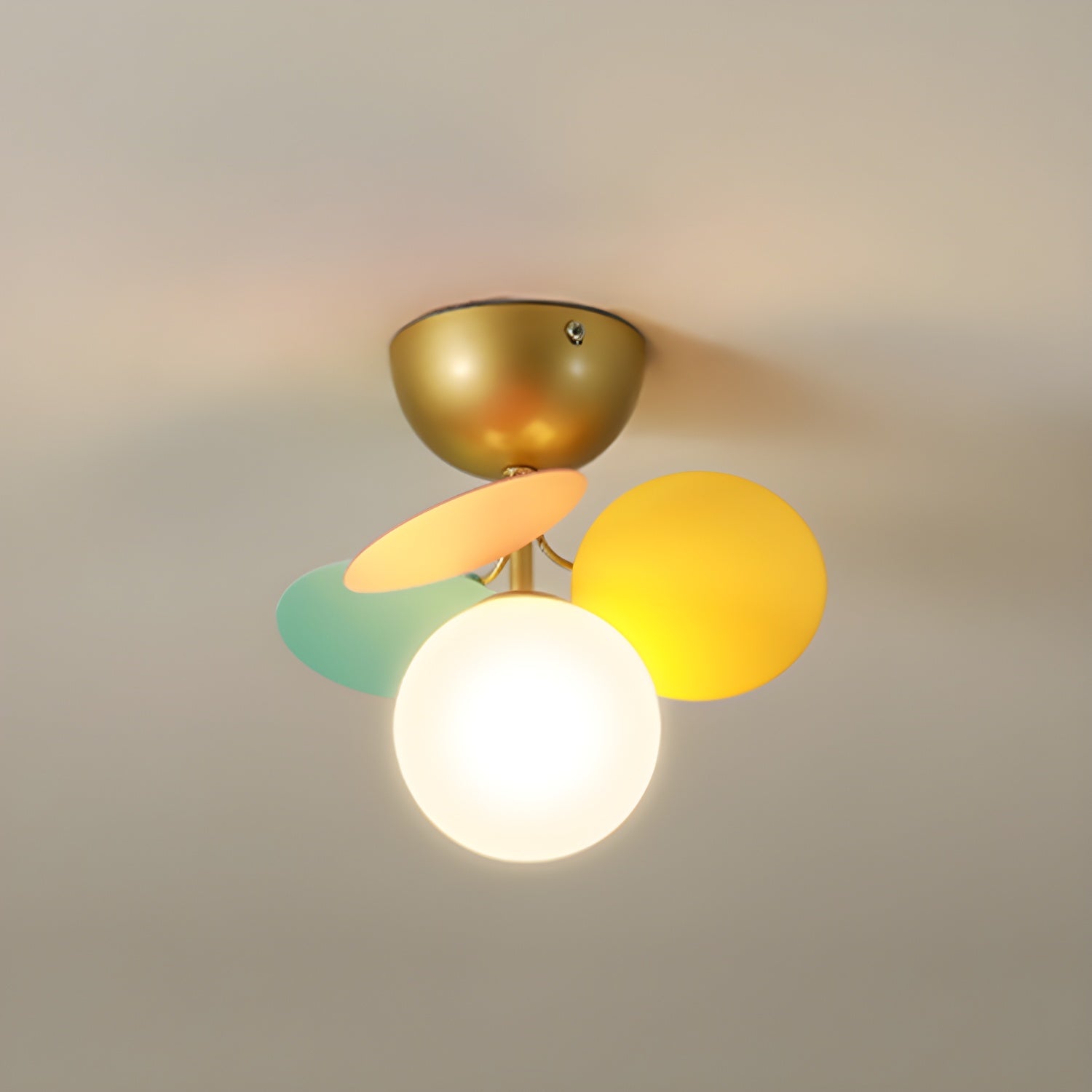 Fioragrove Round Macaron Flush Mount Ceiling Light