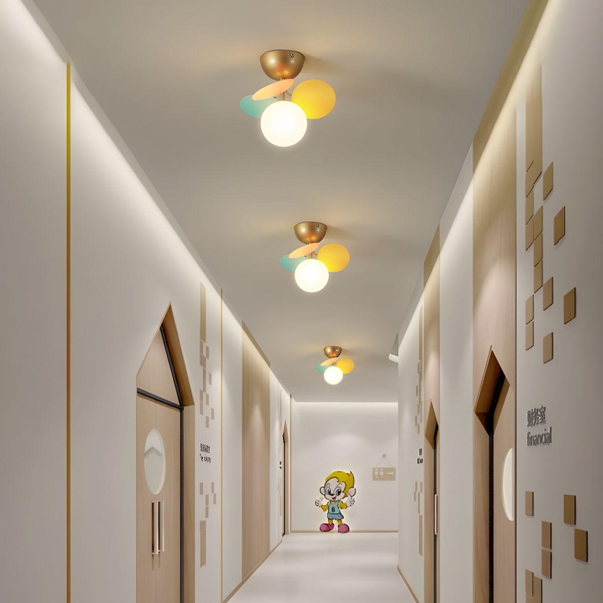 Fioragrove Round Macaron Flush Mount Ceiling Light