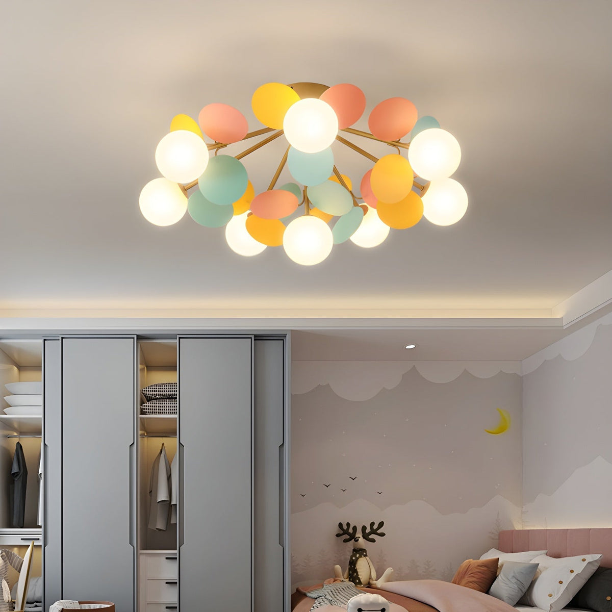 Fioragrove Round Macaron Flush Mount Ceiling Light