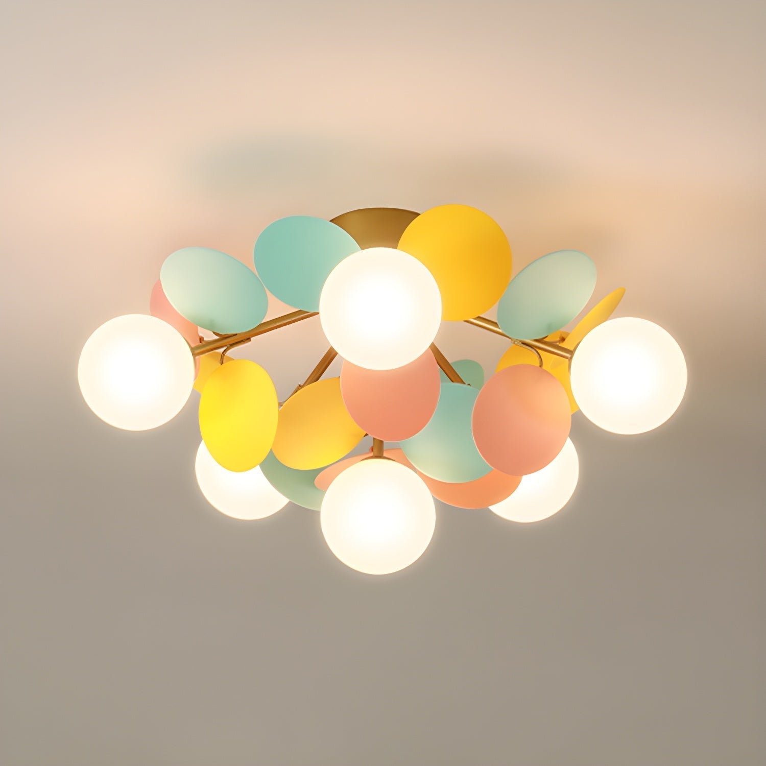 Fioragrove Round Macaron Flush Mount Ceiling Light
