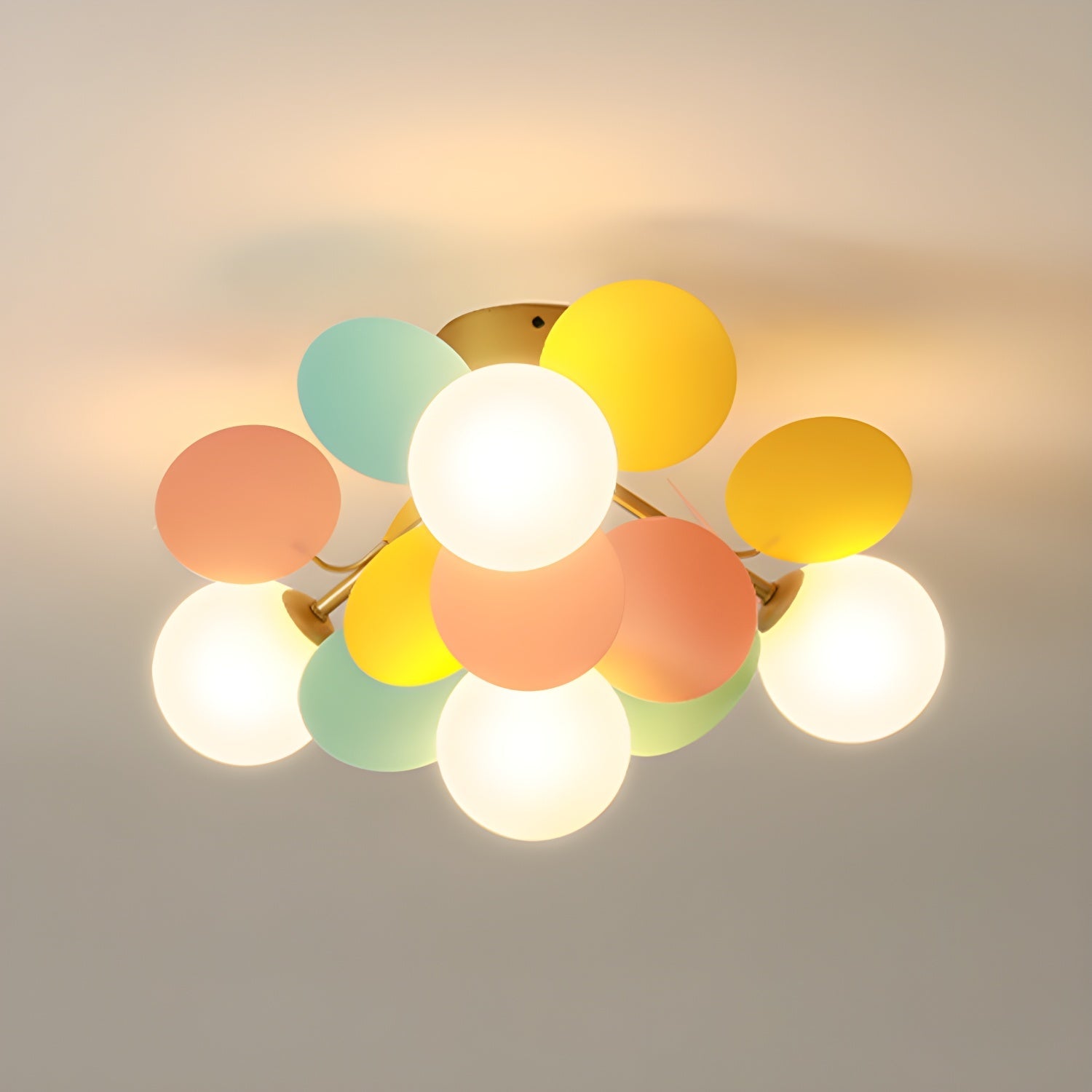 Fioragrove Round Macaron Flush Mount Ceiling Light