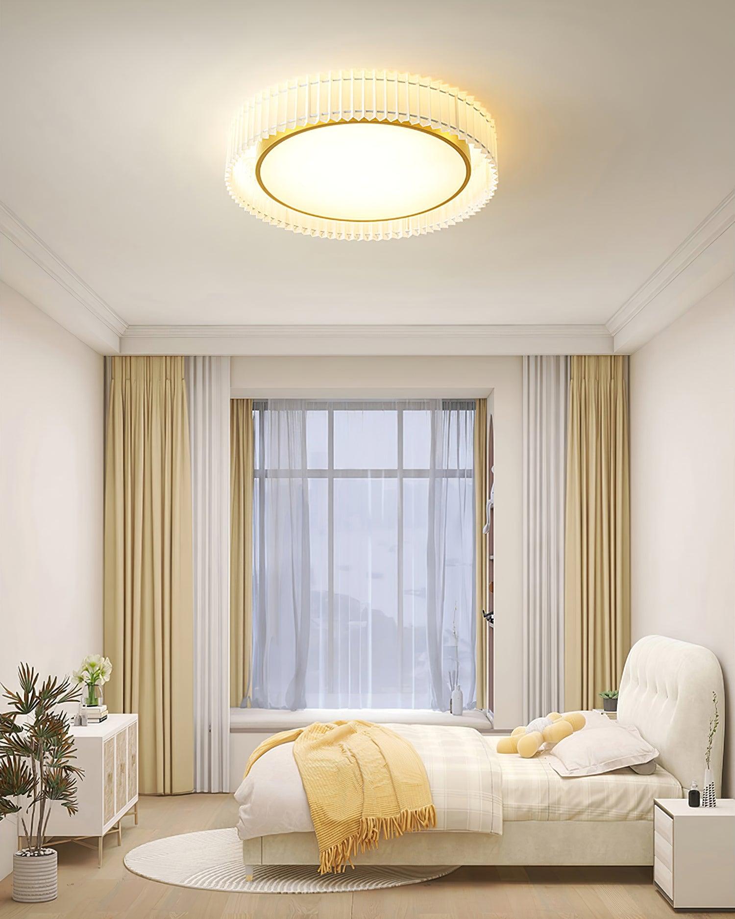 Corinila Round Pleated Fabric Ceiling Lamp