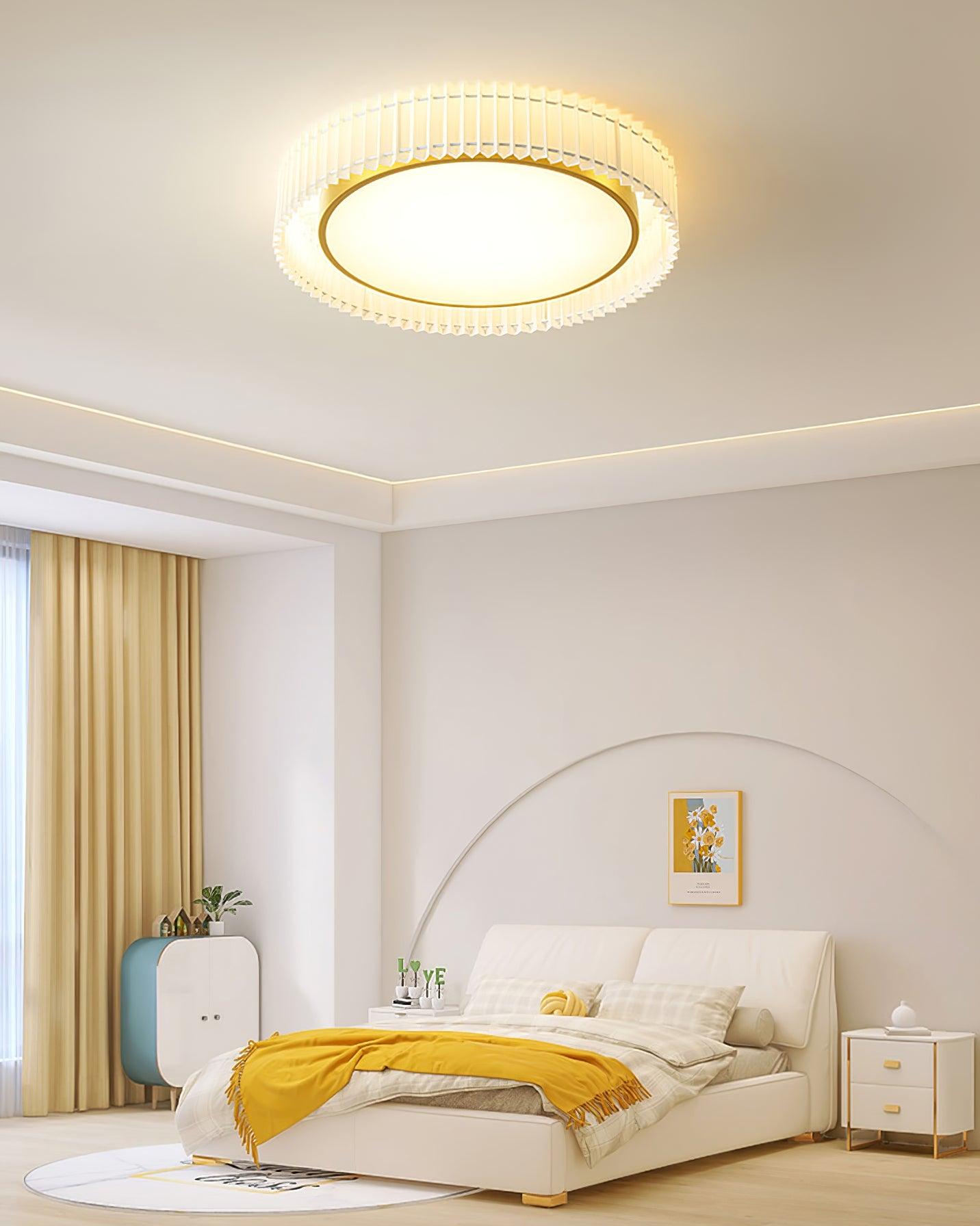 Corinila Round Pleated Fabric Ceiling Lamp