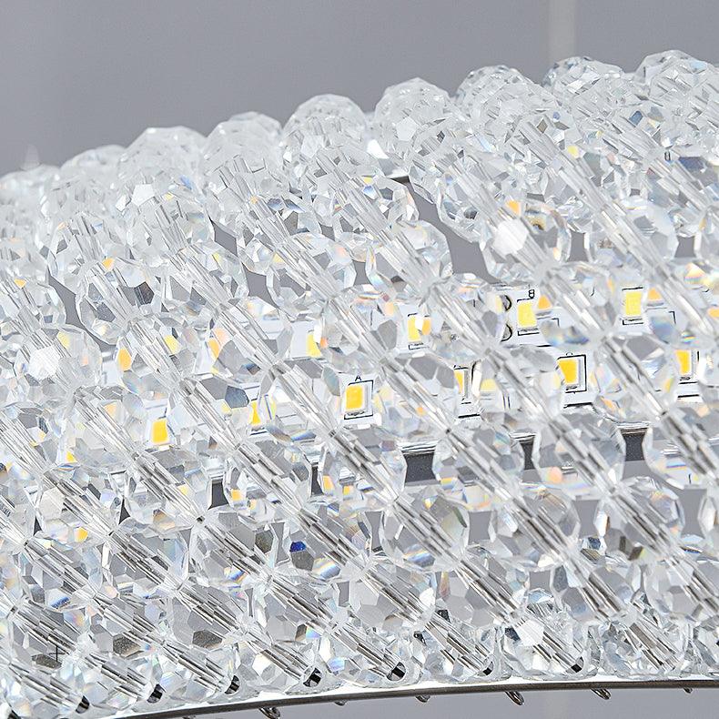 Cyrereon Chandelier Round Ring Crystal Gold LED