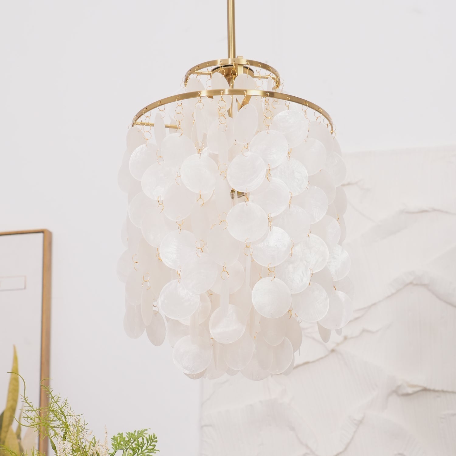 Rivena Pendant Lamp Round Shell Ring