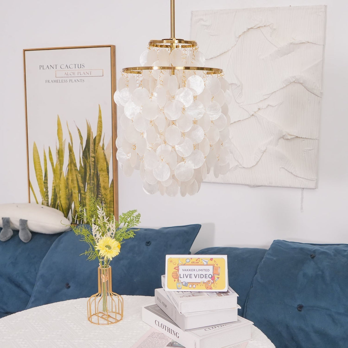 Rivena Pendant Lamp Round Shell Ring