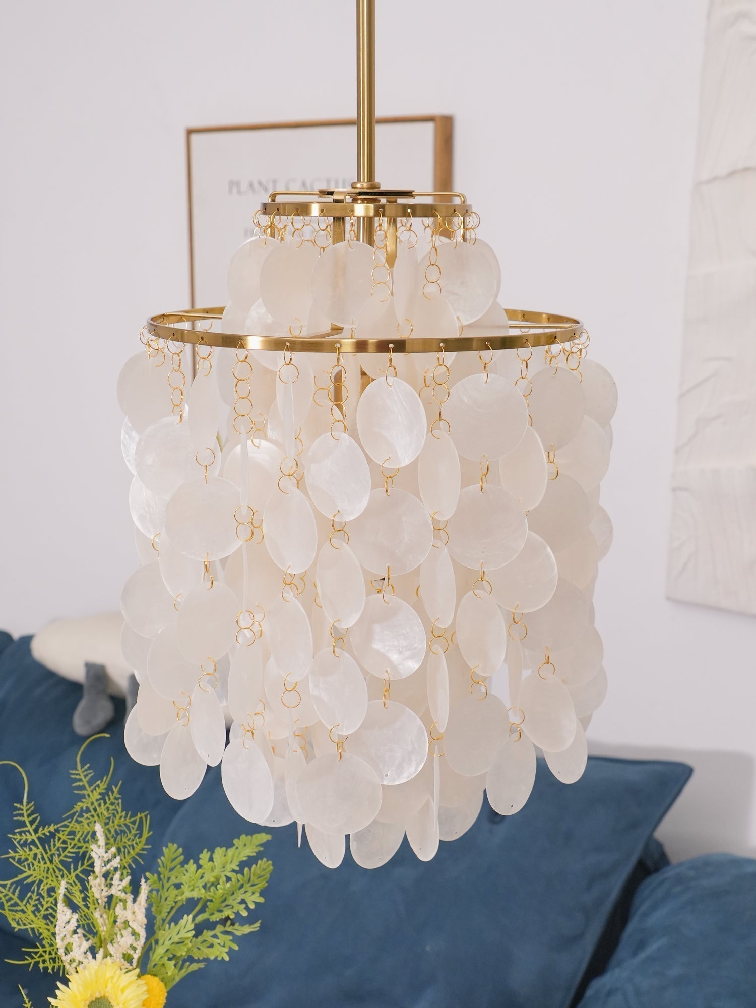 Rivena Pendant Lamp Round Shell Ring