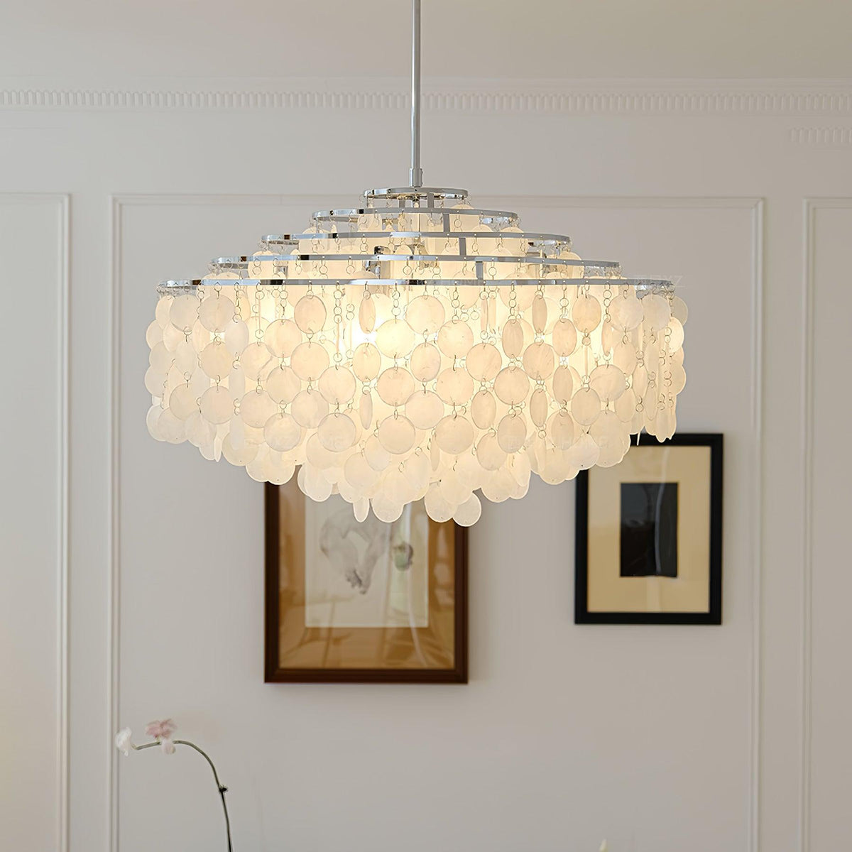 Vana Pendant Lamp Round Shell Chrome