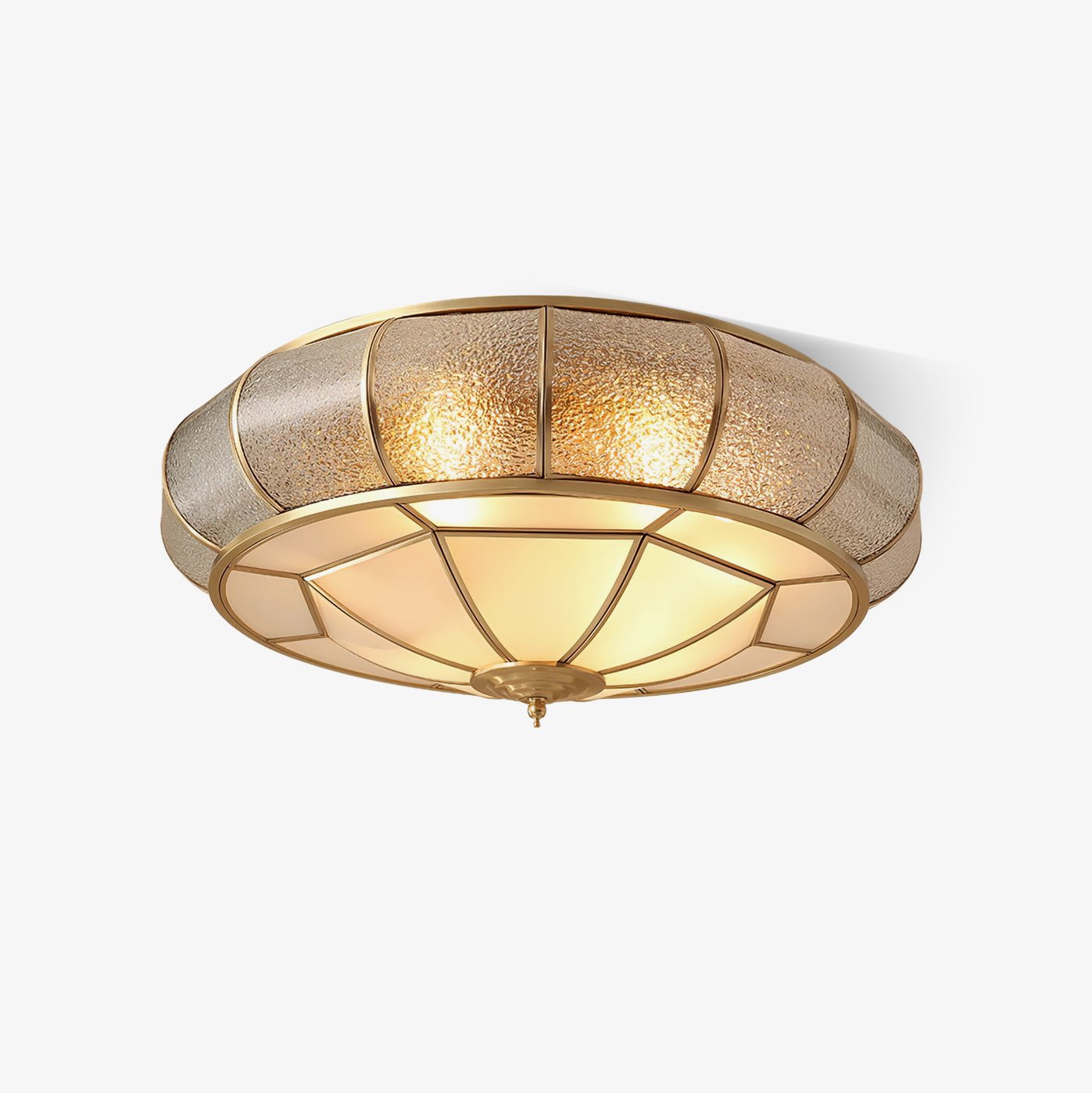 Zothaus Traditional Round Textured Glass Ceiling Light