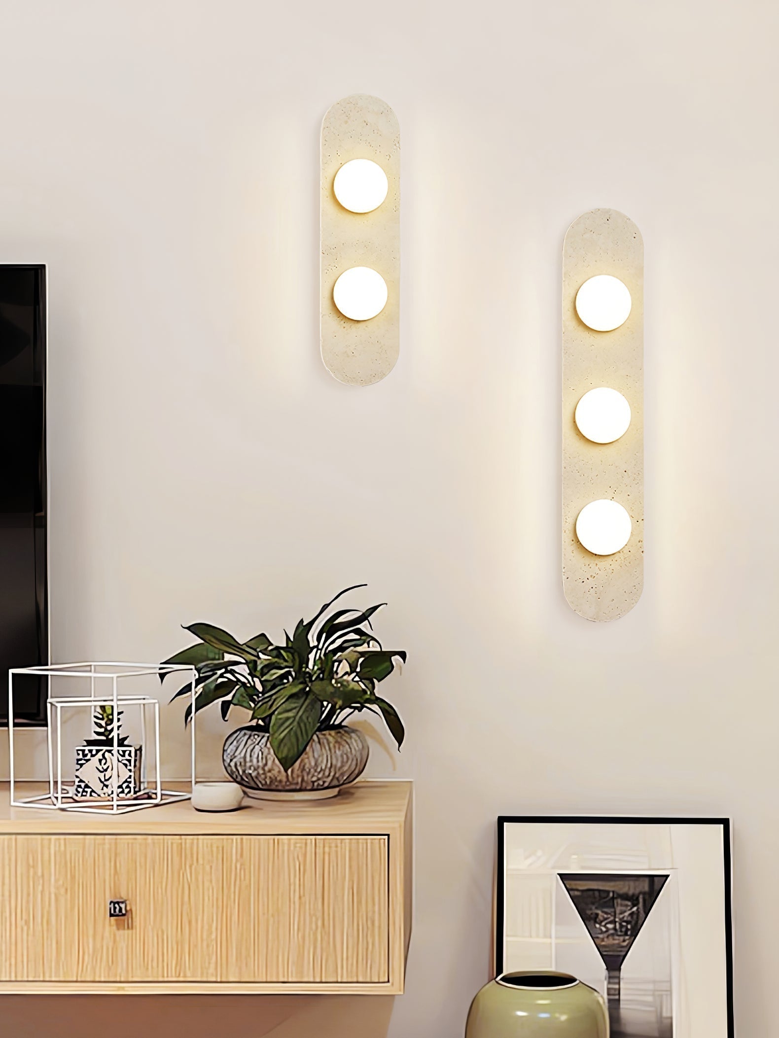 Zasoliel Minimalist Travertine Wall Light