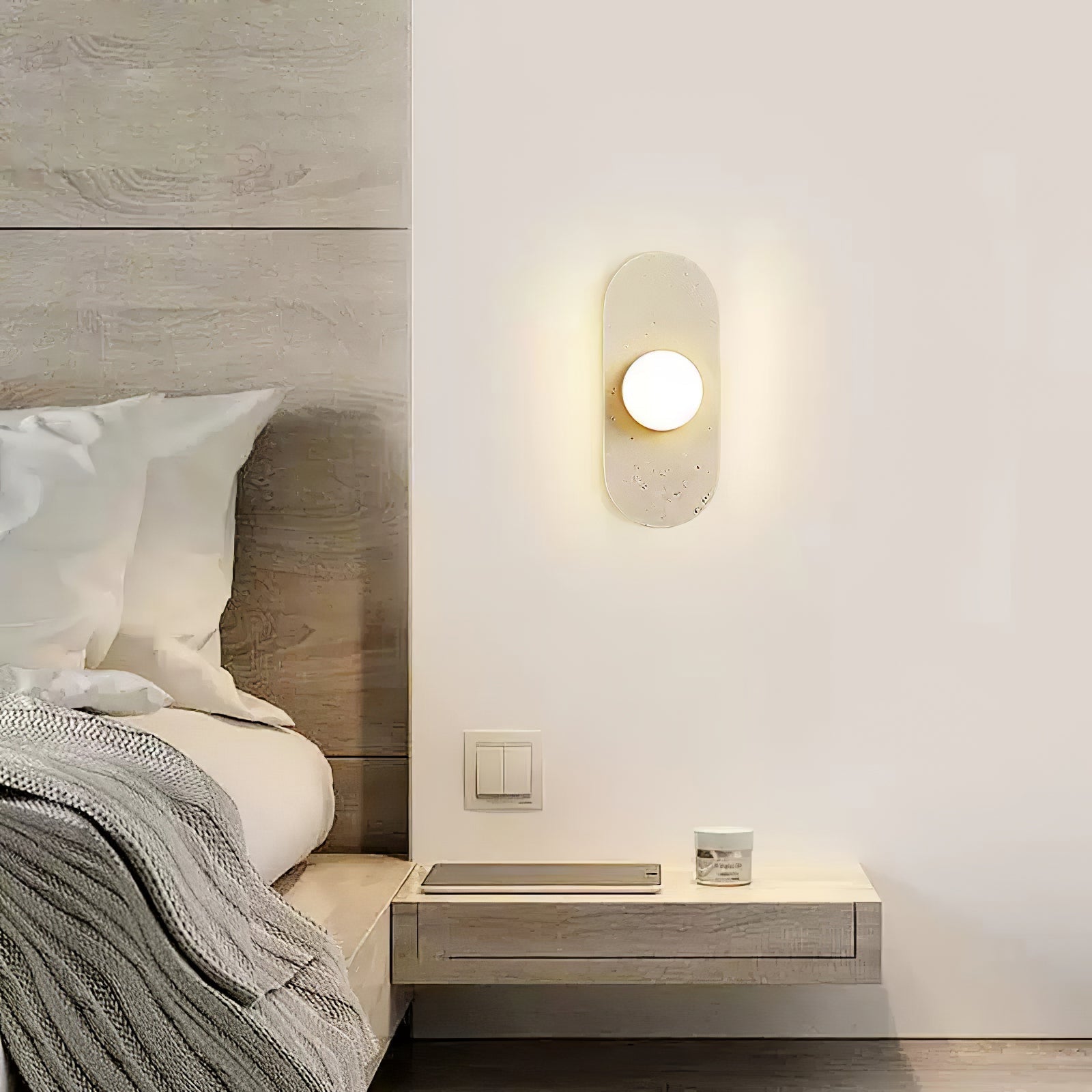 Zasoliel Minimalist Travertine Wall Light