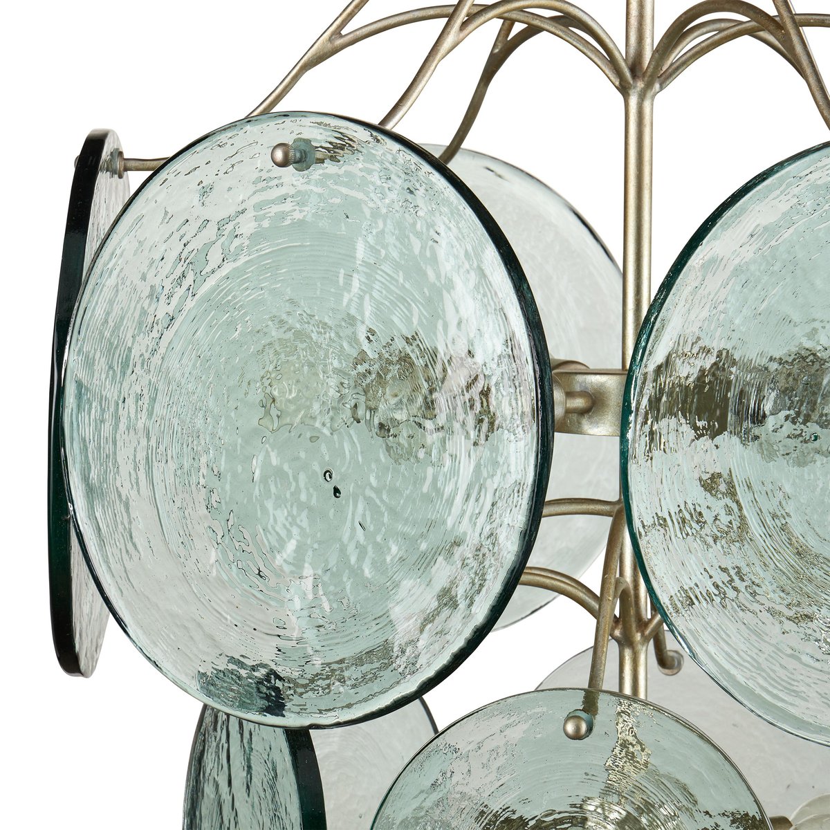 Celeora Chandelier Rovigo Recycled Glass Disc Modern Flowing