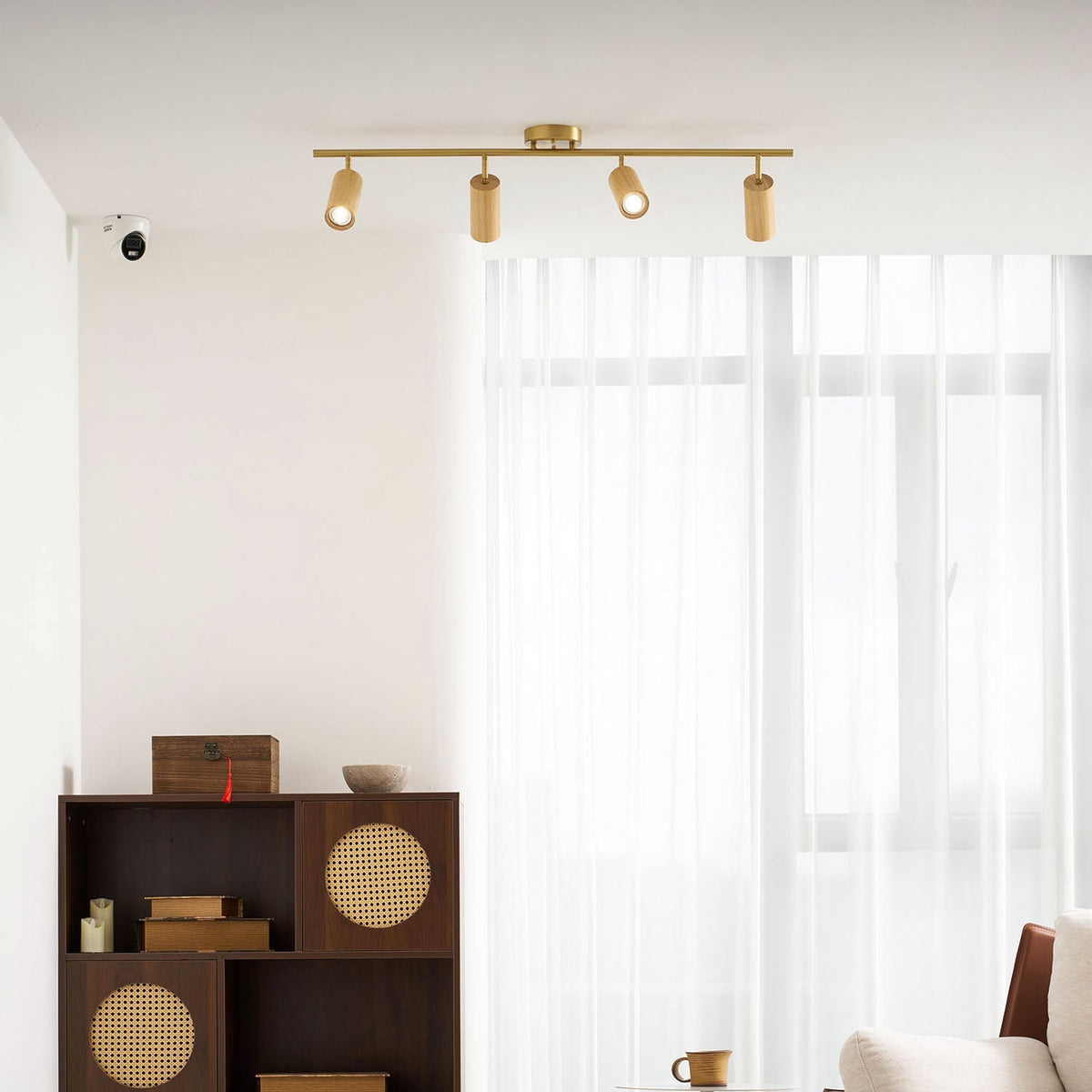 Caspwell Wood Flush Mount Ceiling Light