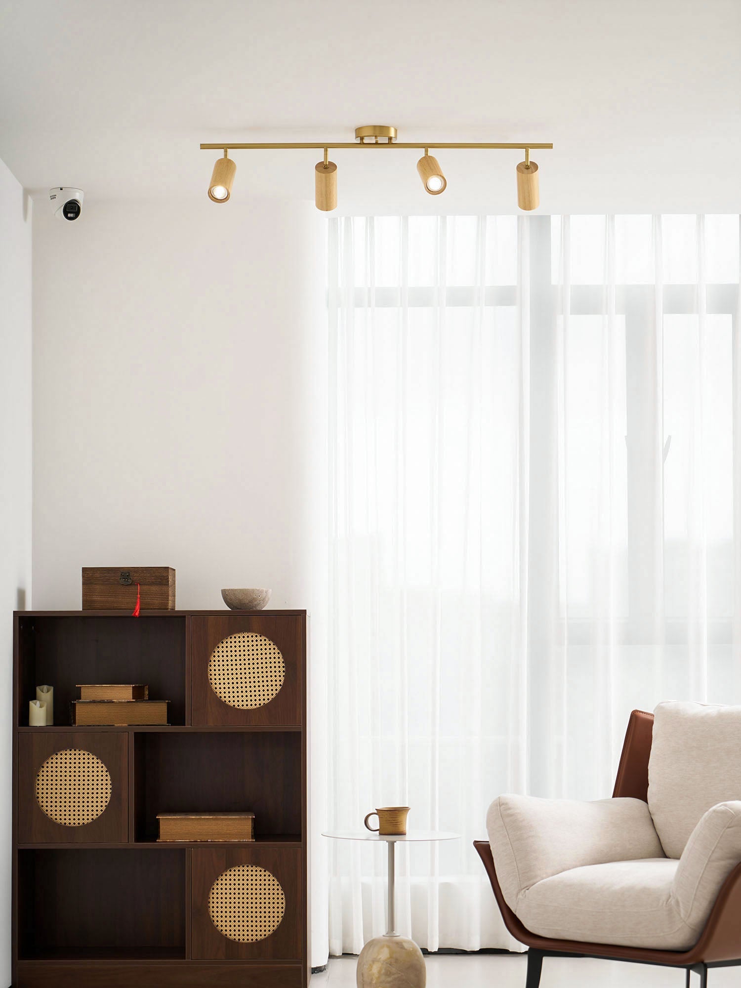 Caspwell Wood Flush Mount Ceiling Light