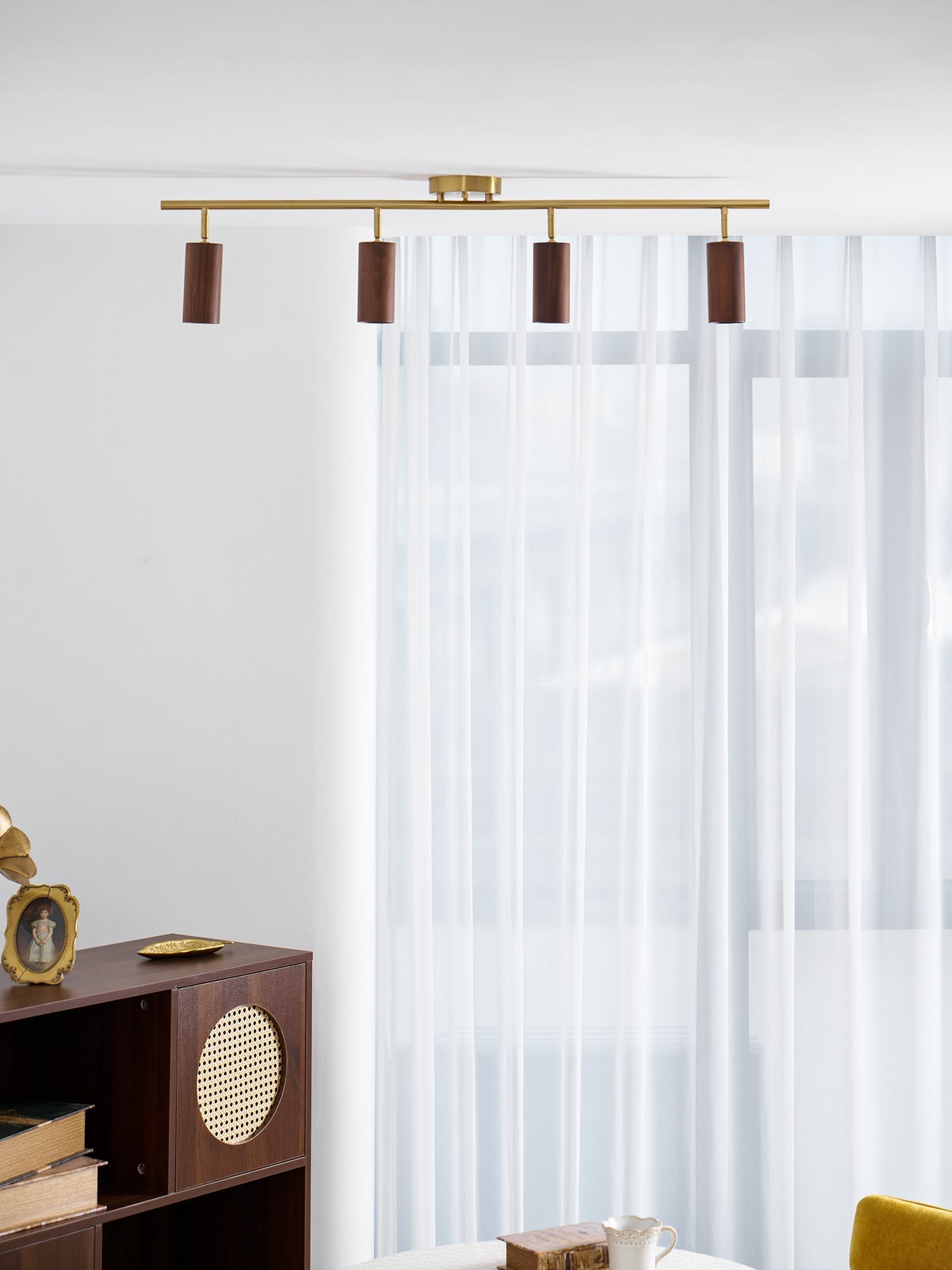 Caspwell Wood Flush Mount Ceiling Light