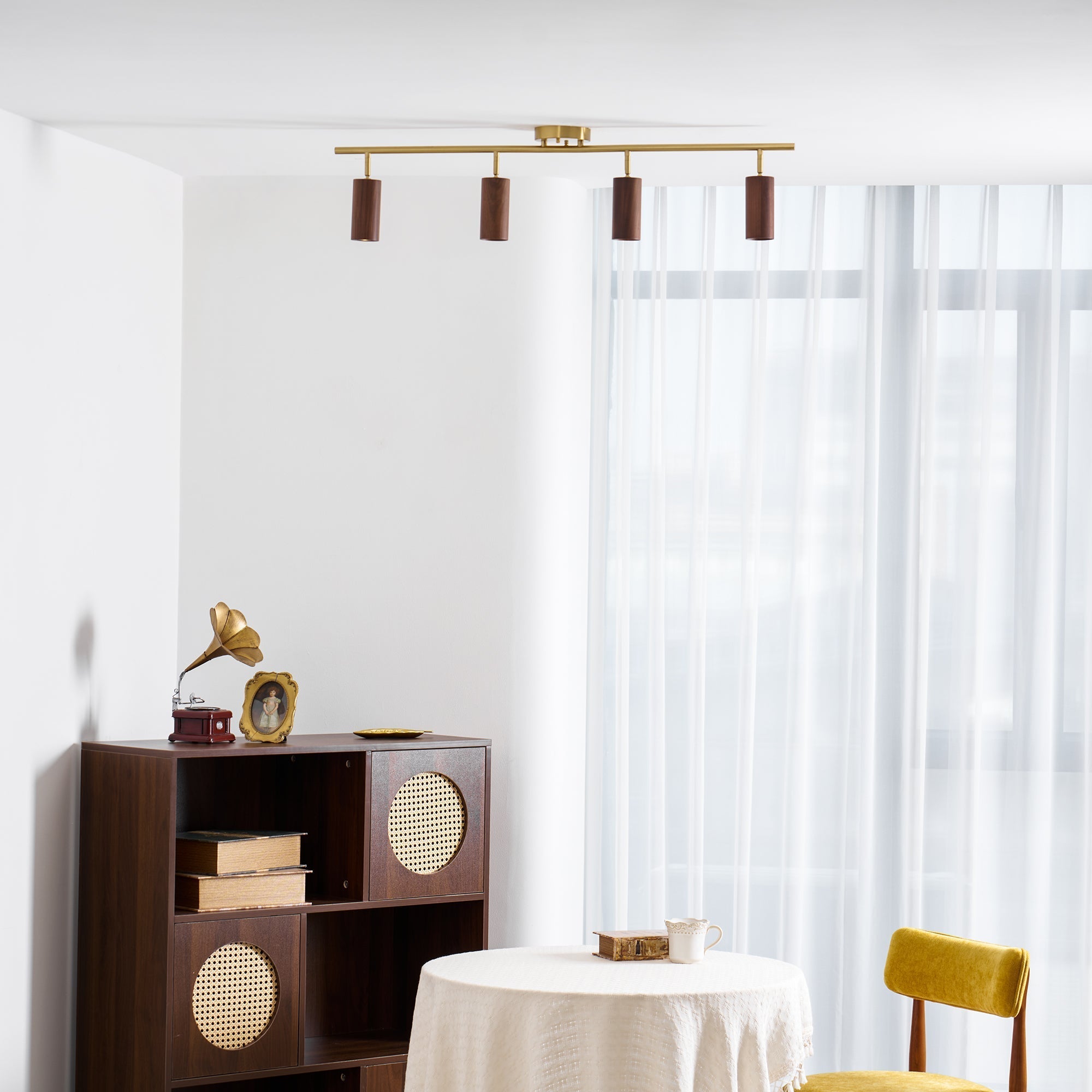 Caspwell Wood Flush Mount Ceiling Light