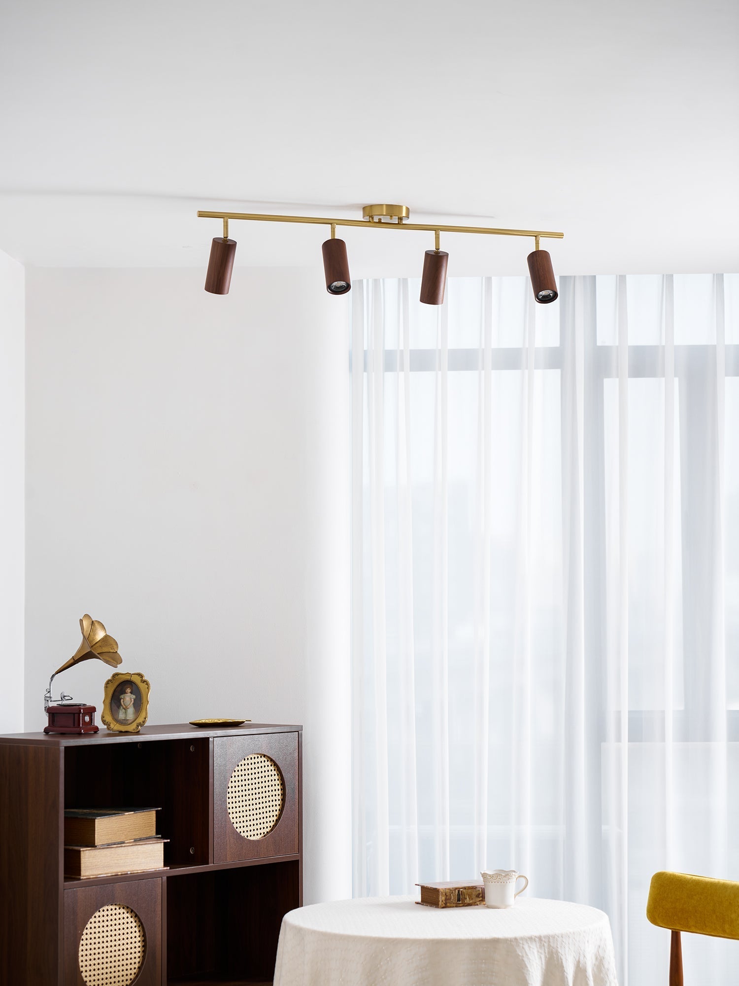 Caspwell Wood Flush Mount Ceiling Light