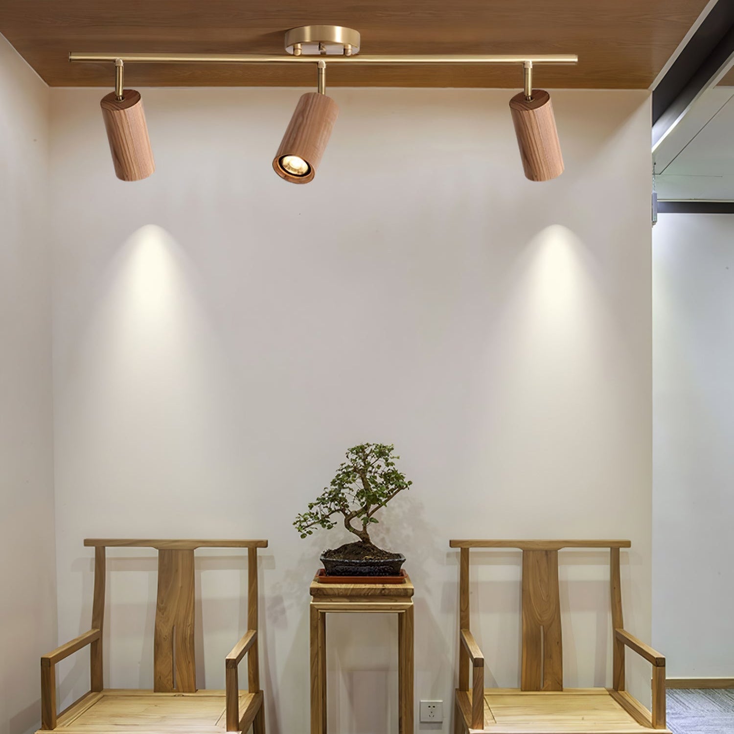 Usolila Modern Minimalist Wood Ceiling Light - Neutral Decor