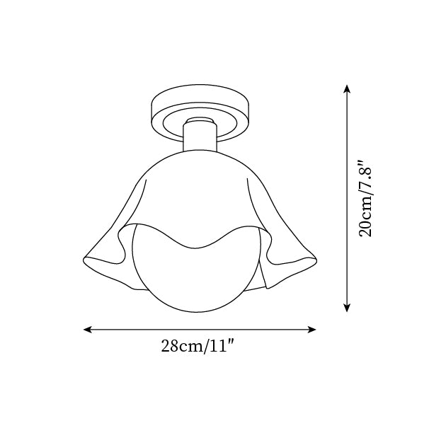 Petalia Semi-Flush Mount Ceiling Light - Neutral Decor