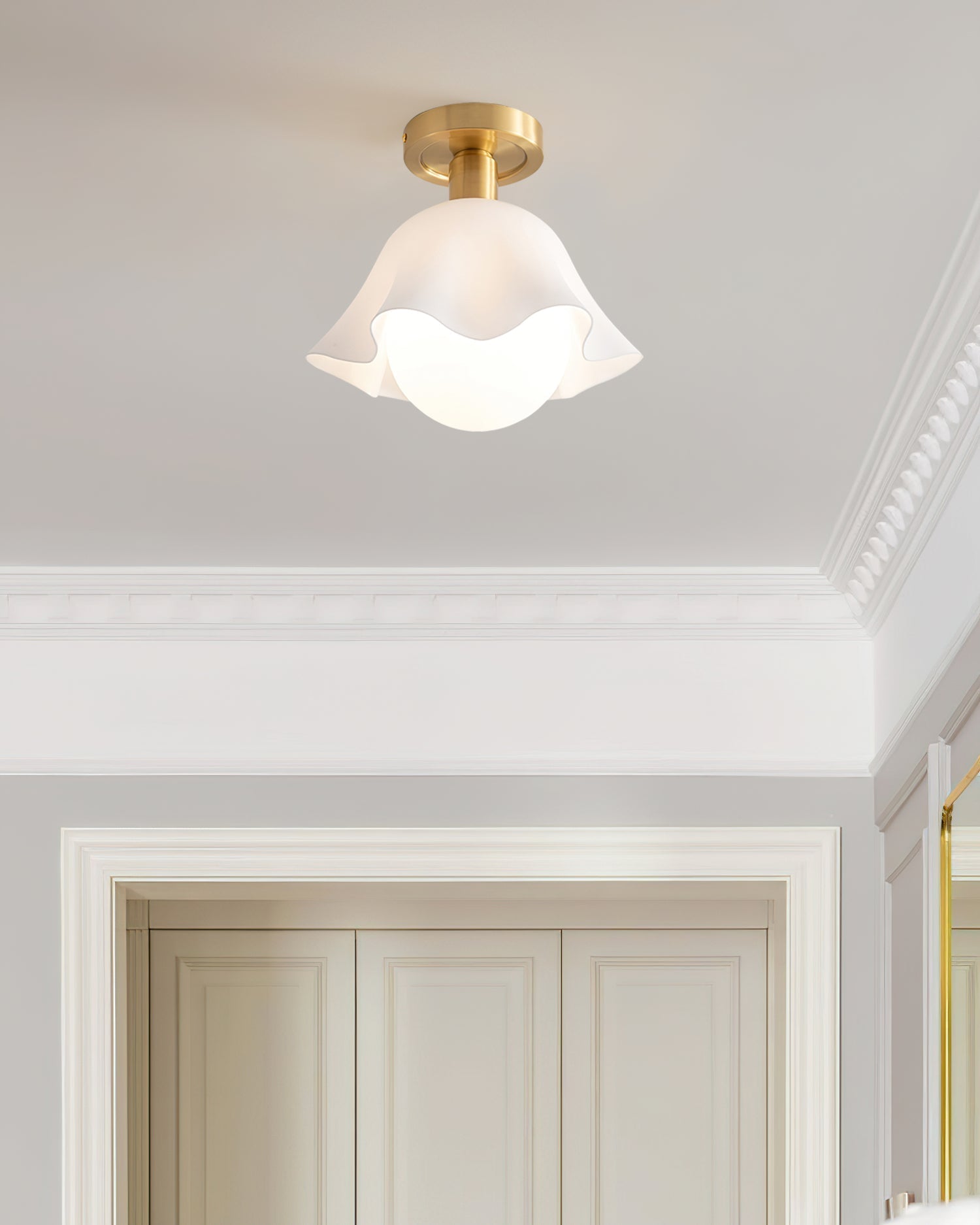 Petalia Semi-Flush Mount Ceiling Light - Neutral Decor