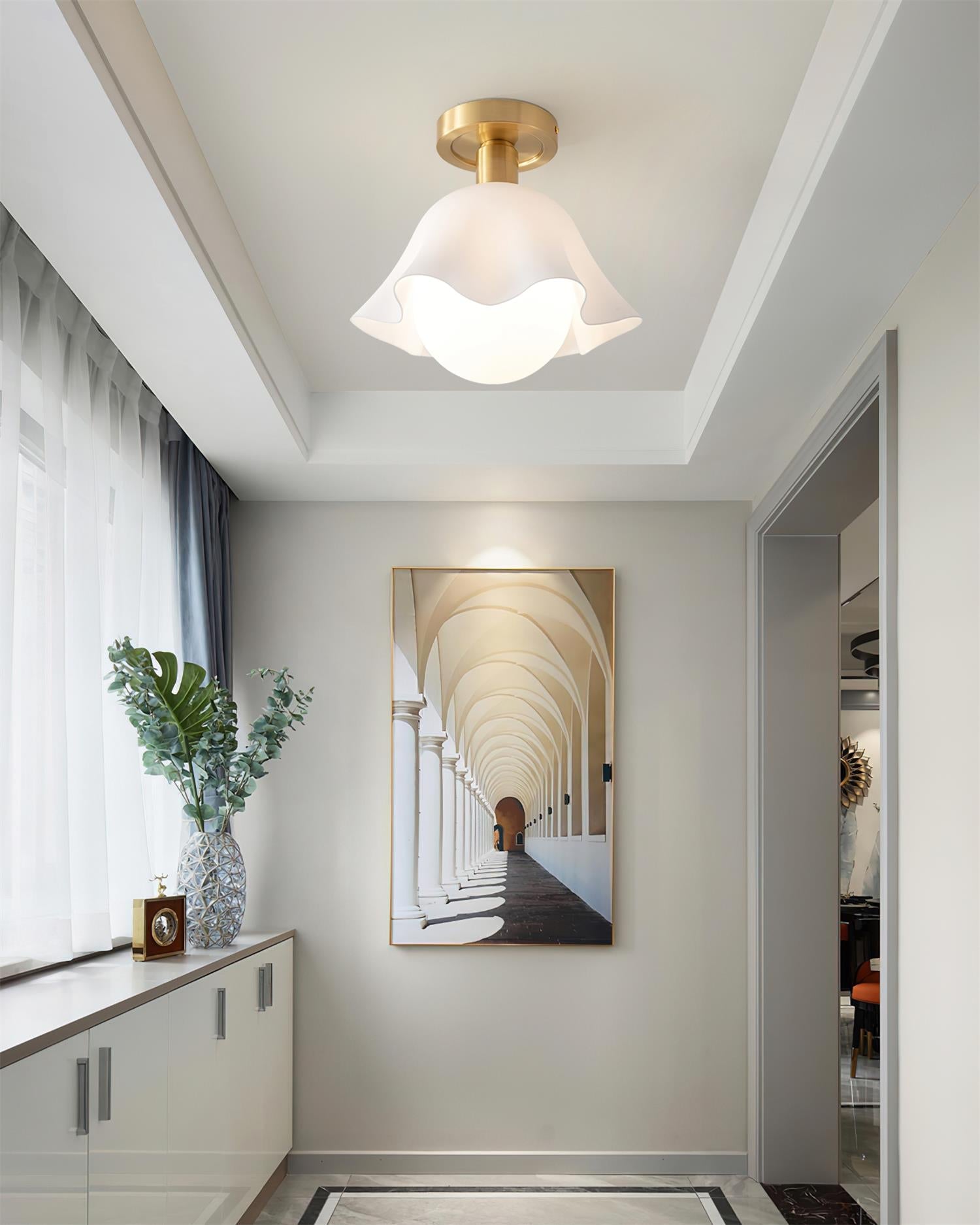 Petalia Semi-Flush Mount Ceiling Light - Neutral Decor