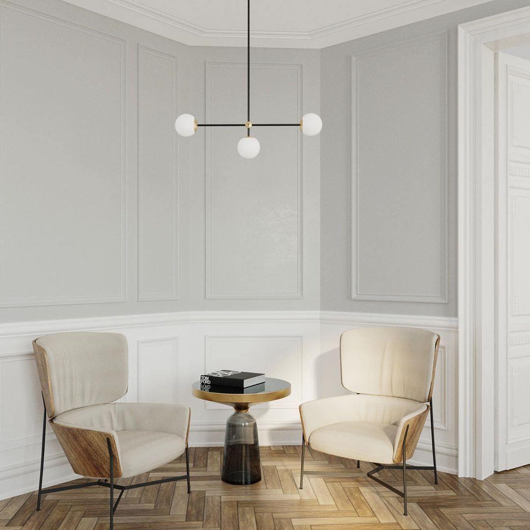 Celirissa Chandelier SI Brass Glass Globe