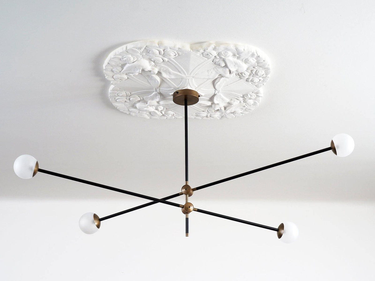 Celirissa Chandelier SI Brass Glass Globe