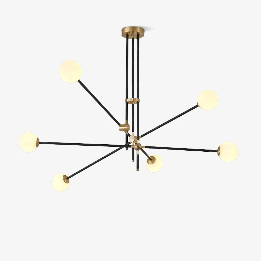 Celirissa Chandelier SI Brass Glass Globe