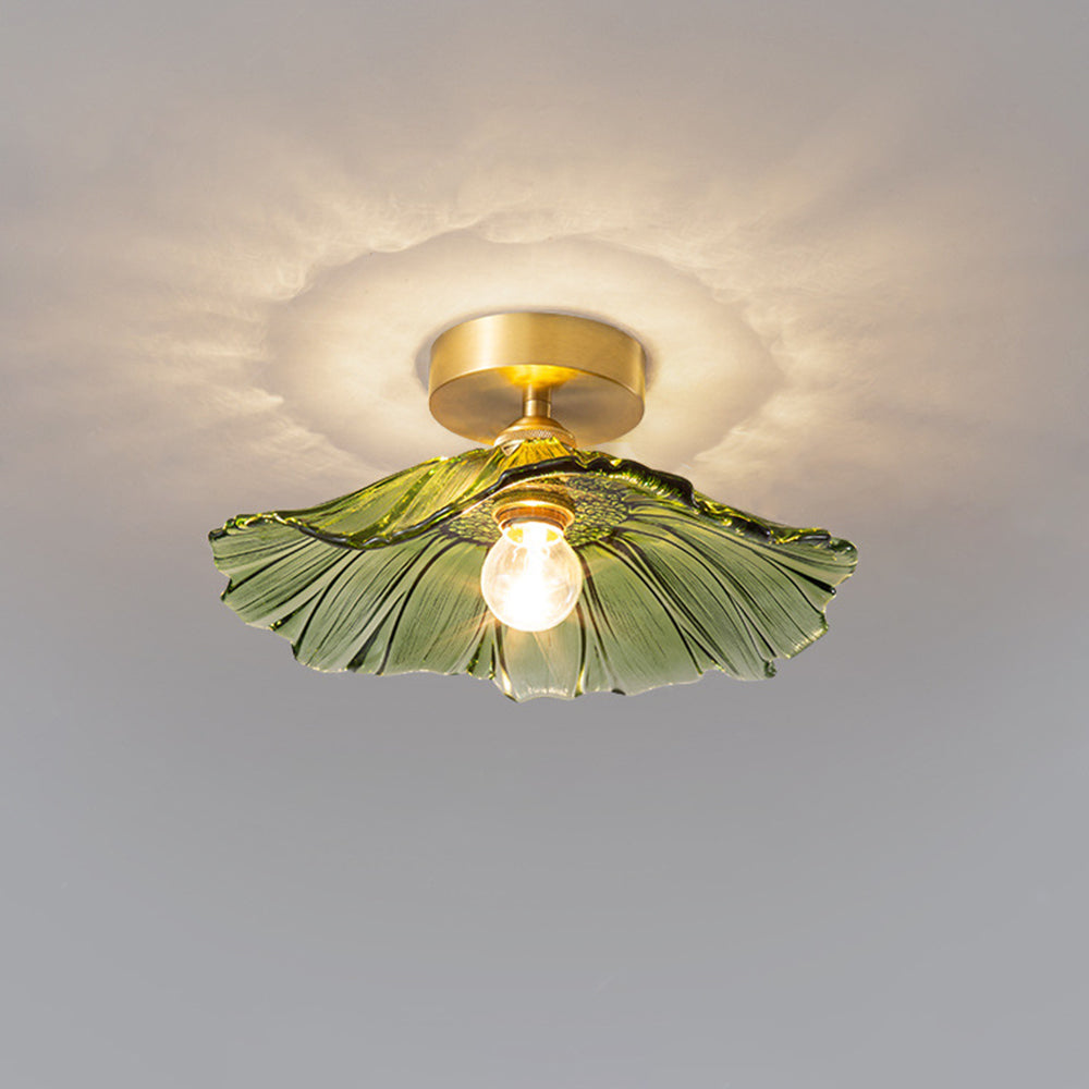 Arisha Art Deco Flower Glass Flush Mount Ceiling Light - Neutral Decor