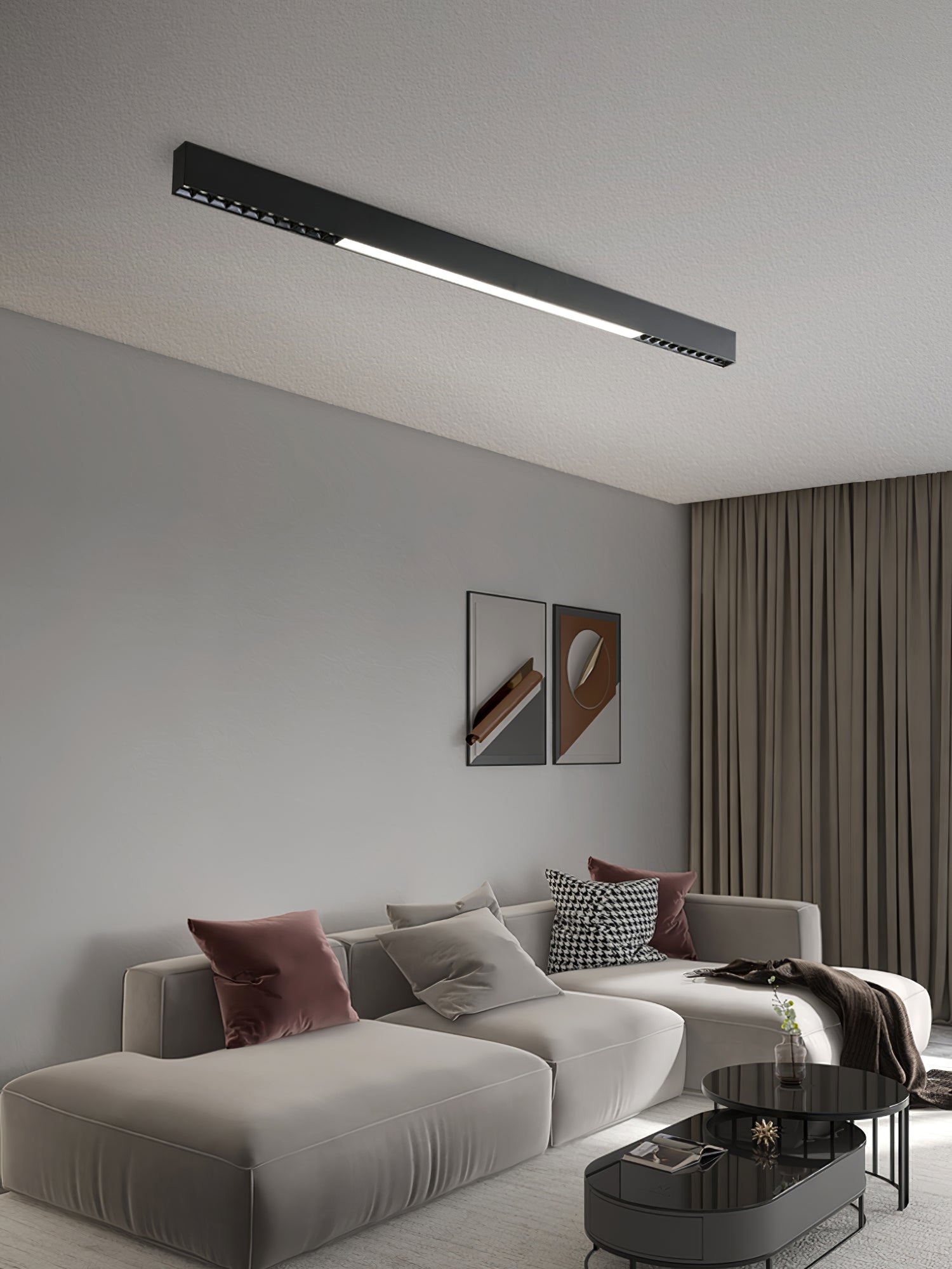 Line Modern Aluminum Floating Light