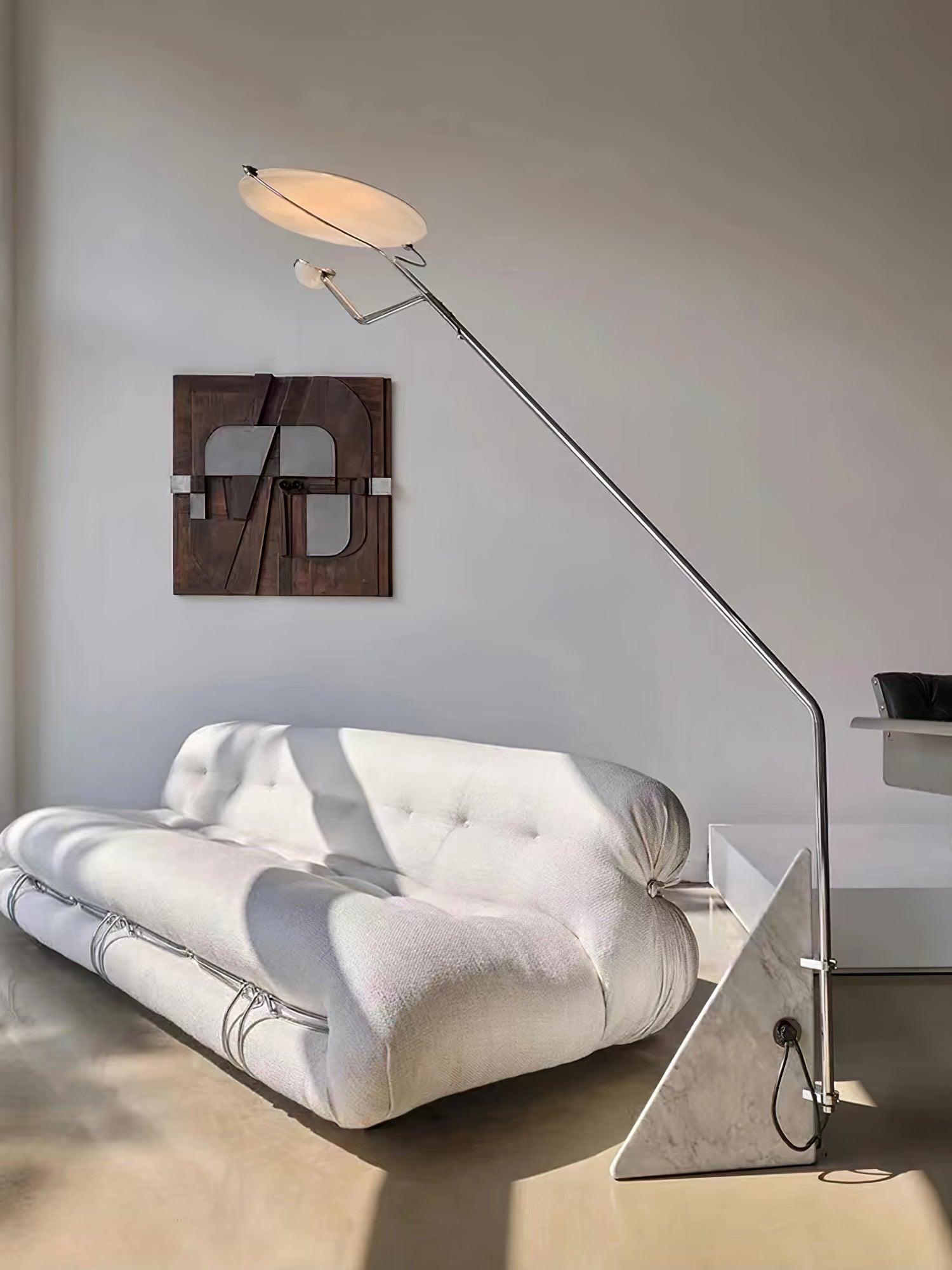 Olvenel Sculptural Chrome Marble Floor Lamp