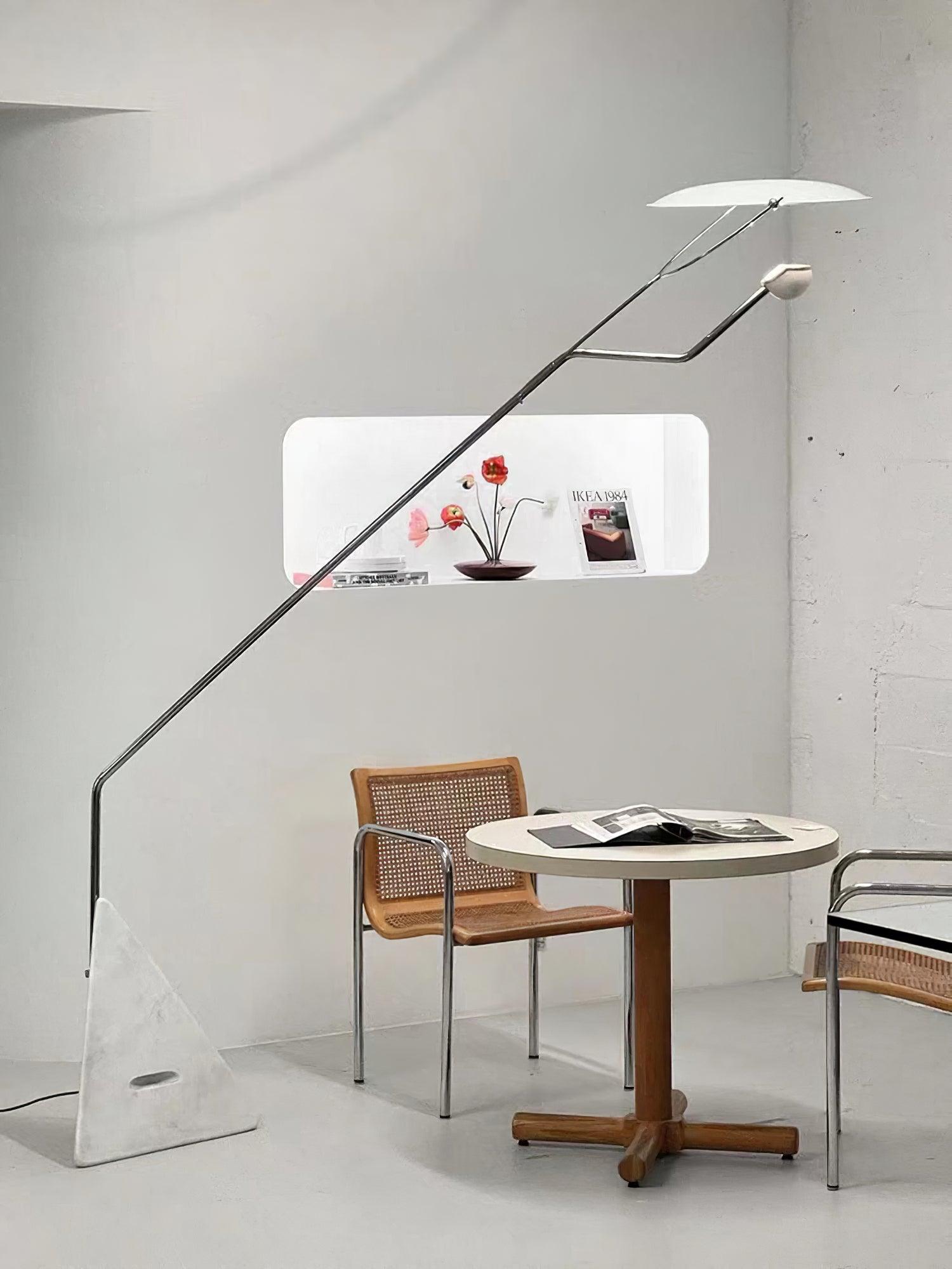 Olvenel Sculptural Chrome Marble Floor Lamp