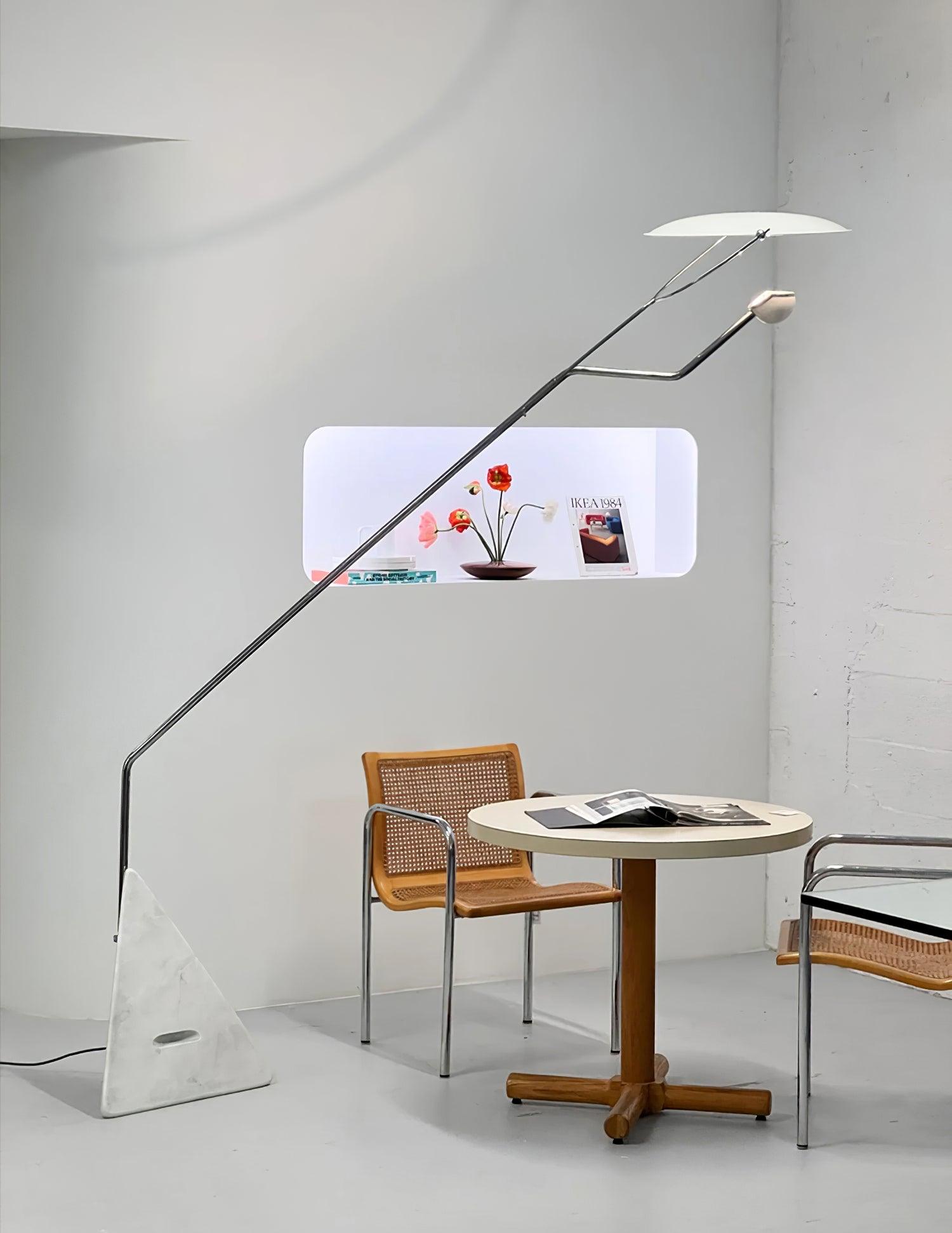 Olvenel Sculptural Chrome Marble Floor Lamp