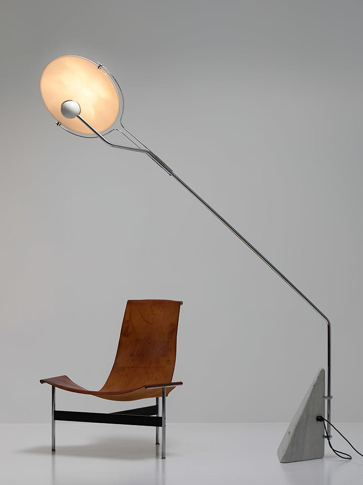 Olvenel Sculptural Chrome Marble Floor Lamp