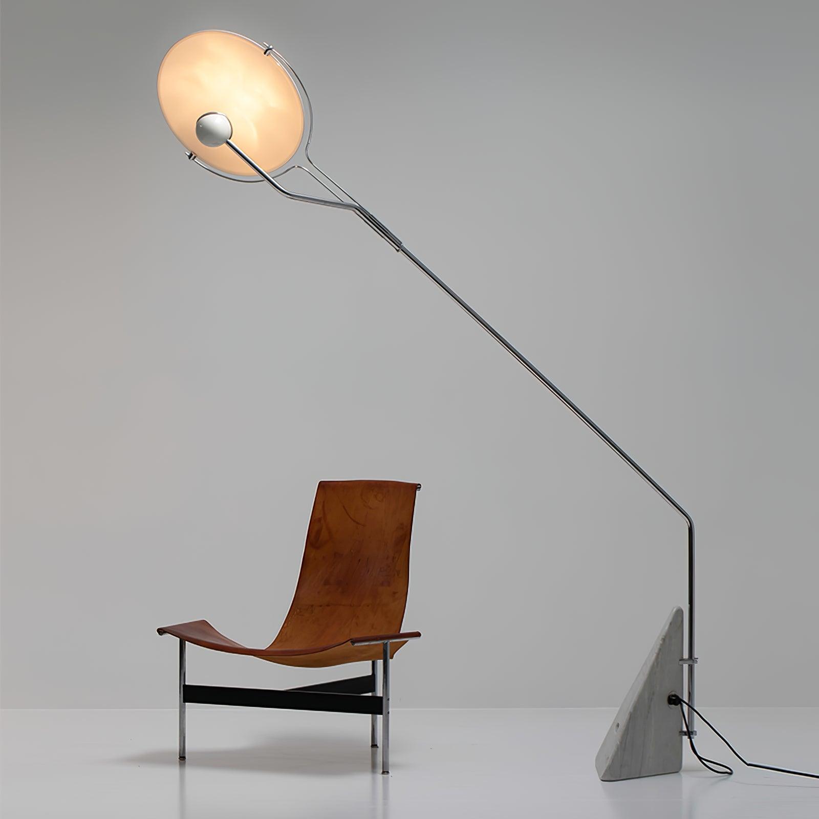 Olvenel Sculptural Chrome Marble Floor Lamp