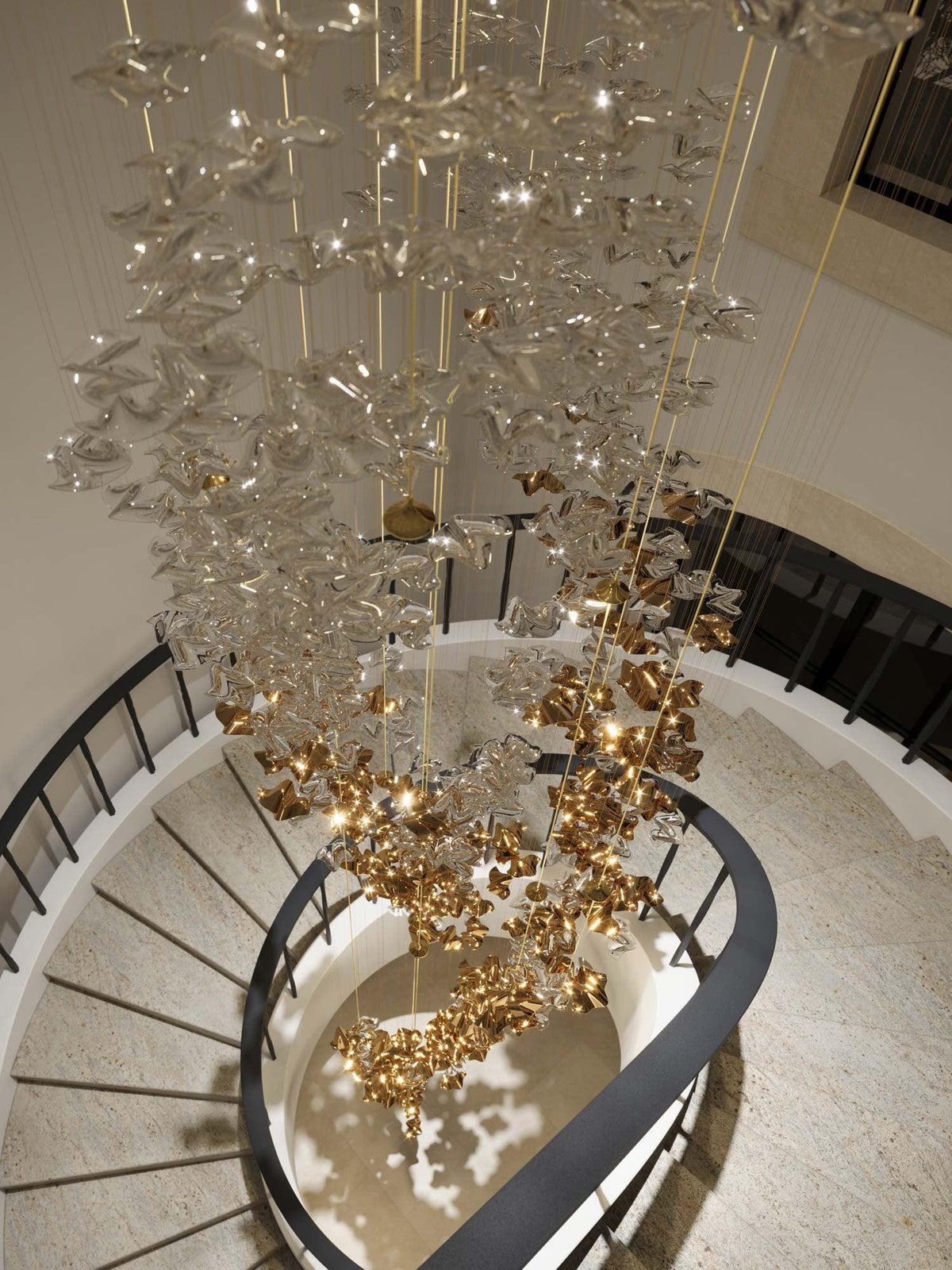 Lisk Luxury Brass Linear Chandelier